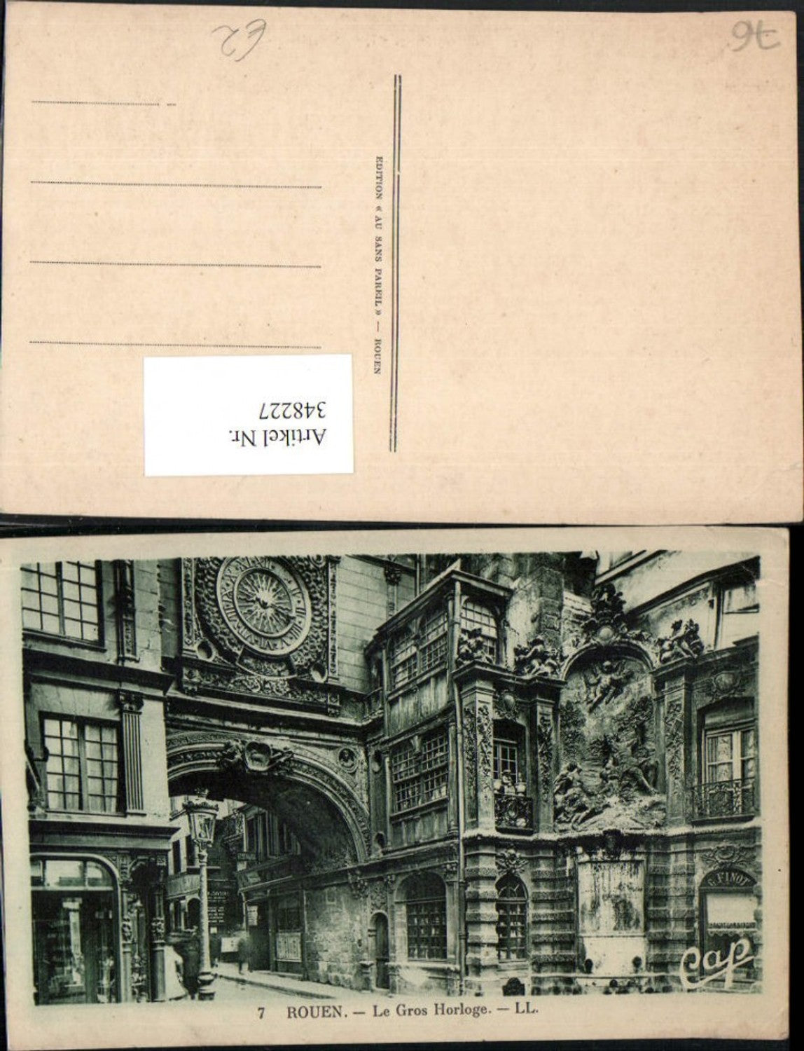 348227,Haute-Normandie Seine-Maritime Rouen Le Gros Horloge Uhr Tor