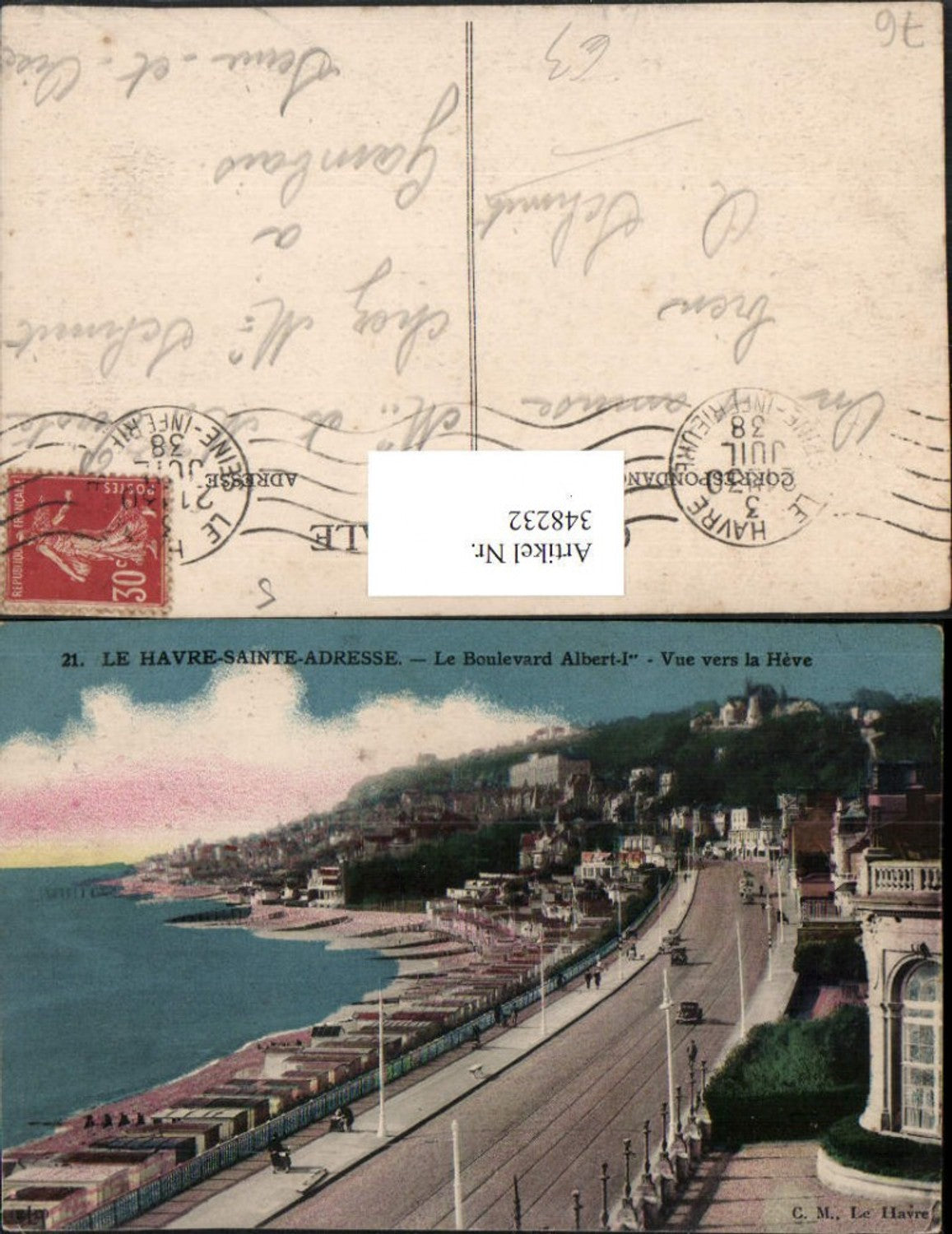 348232,Haute-Normandie Seine-Maritime Le Havre Sainte-Adresse Le Boulevard Albert Strand