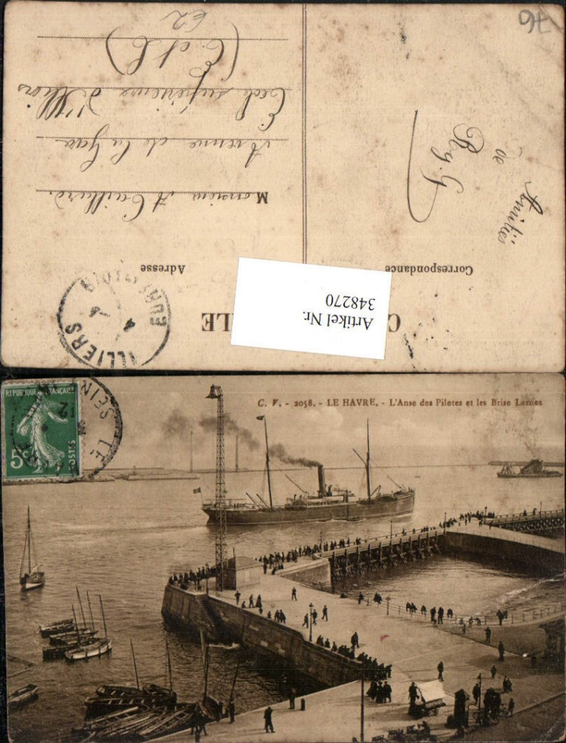 348270,Haute-Normandie Seine-Maritime Le Havre L'Anse des Pilotes et les Brise Lames Dampfer