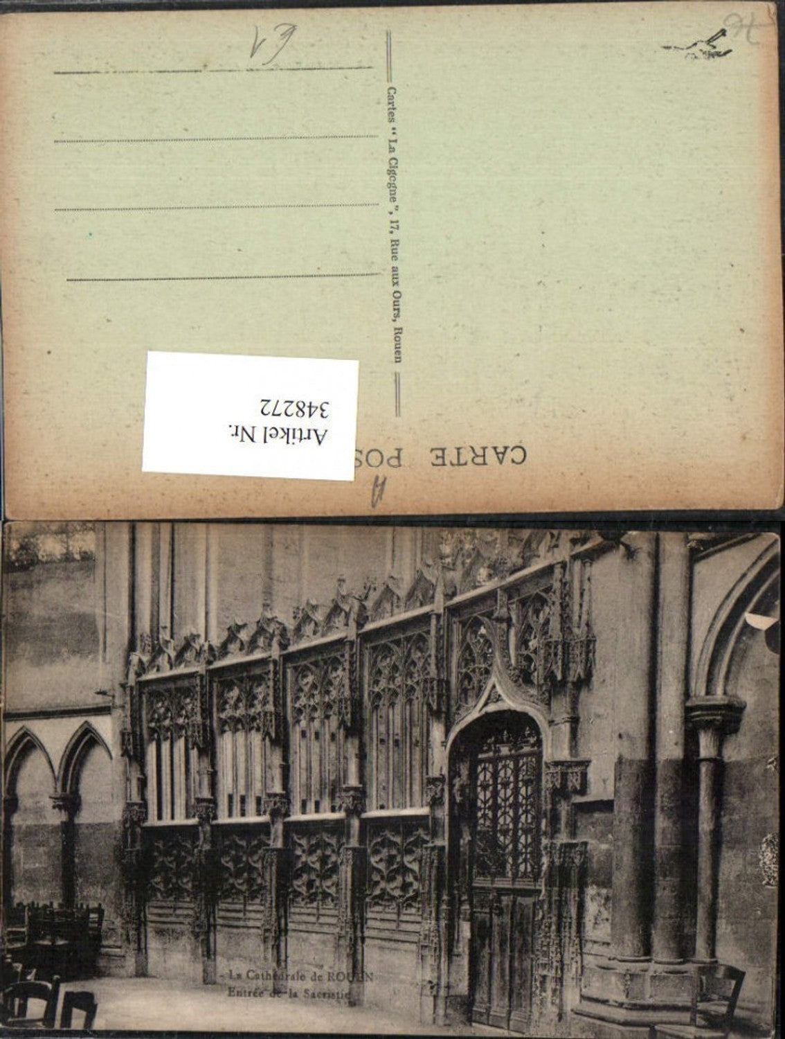 348272,Haute-Normandie Seine-Maritime Rouen La Cathedrale Kirche Entree de la Sacristie