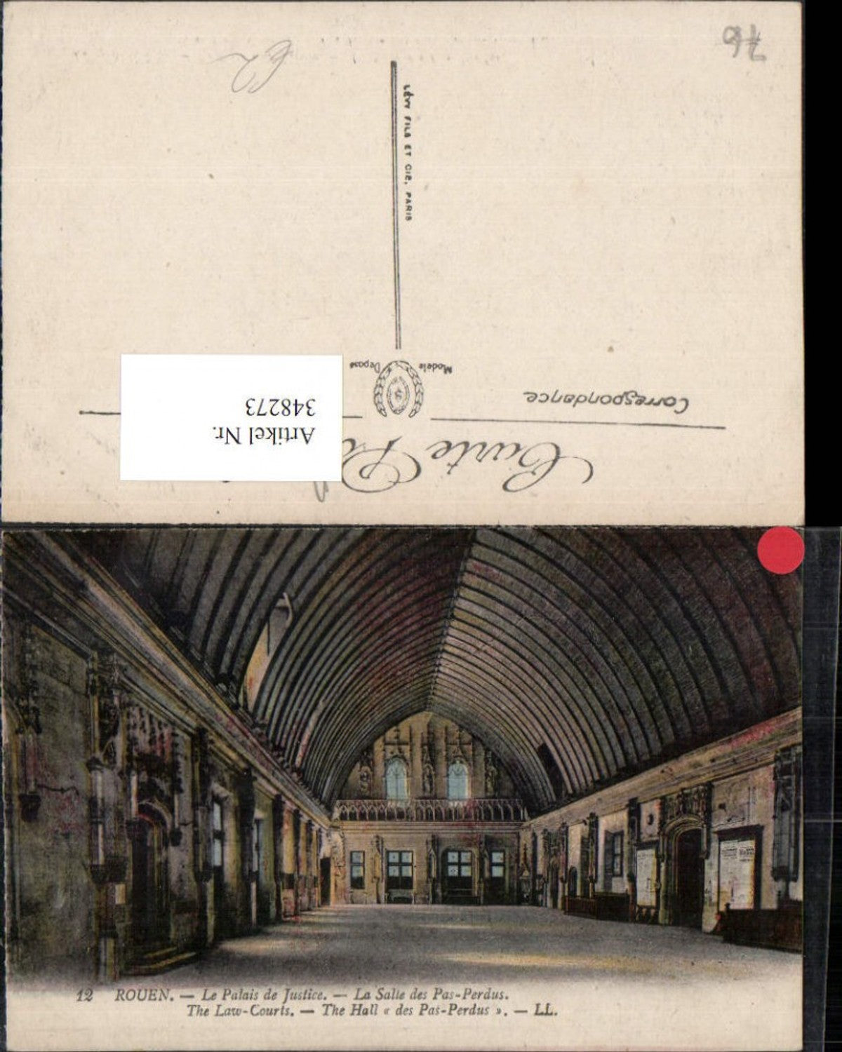 348273,Haute-Normandie Seine-Maritime Rouen Palais de Justice Salle des Pas-Perdus Justizpalast