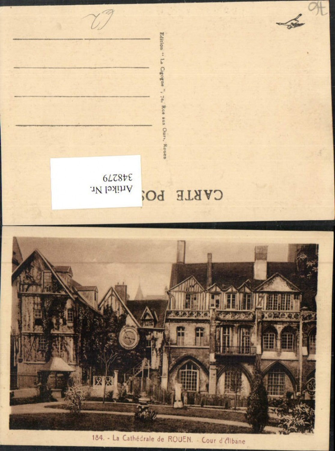 348279,Haute-Normandie Seine-Maritime Rouen La Cathedrale Cour d'Albane Gericht von Albano