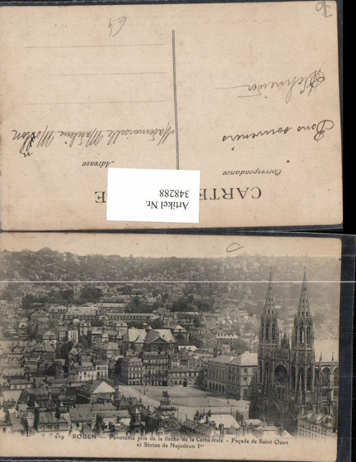 348288,Haute-Normandie Seine-Maritime Rouen Panorama pris de la fleche de la Cathedrale Kirche