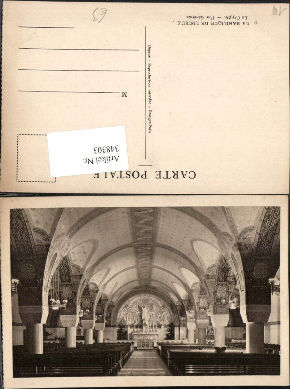 348303,Basse-Normandie Calvados Lisieux La Basilique La Crypte Kirche Innenansicht