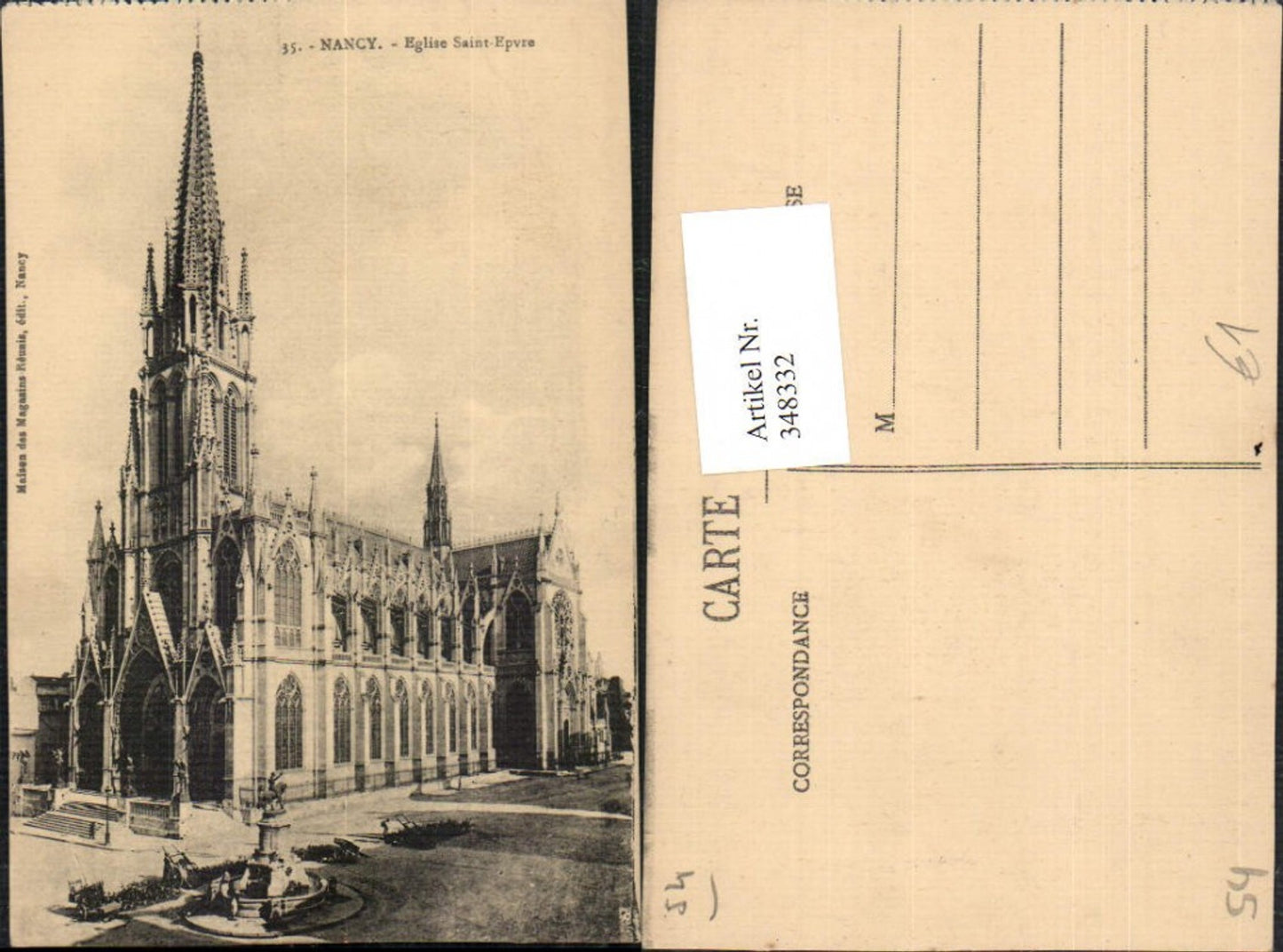 348332,Lothringen Meurthe-et-Moselle Nancy Eglise Saint Epvre Kirche