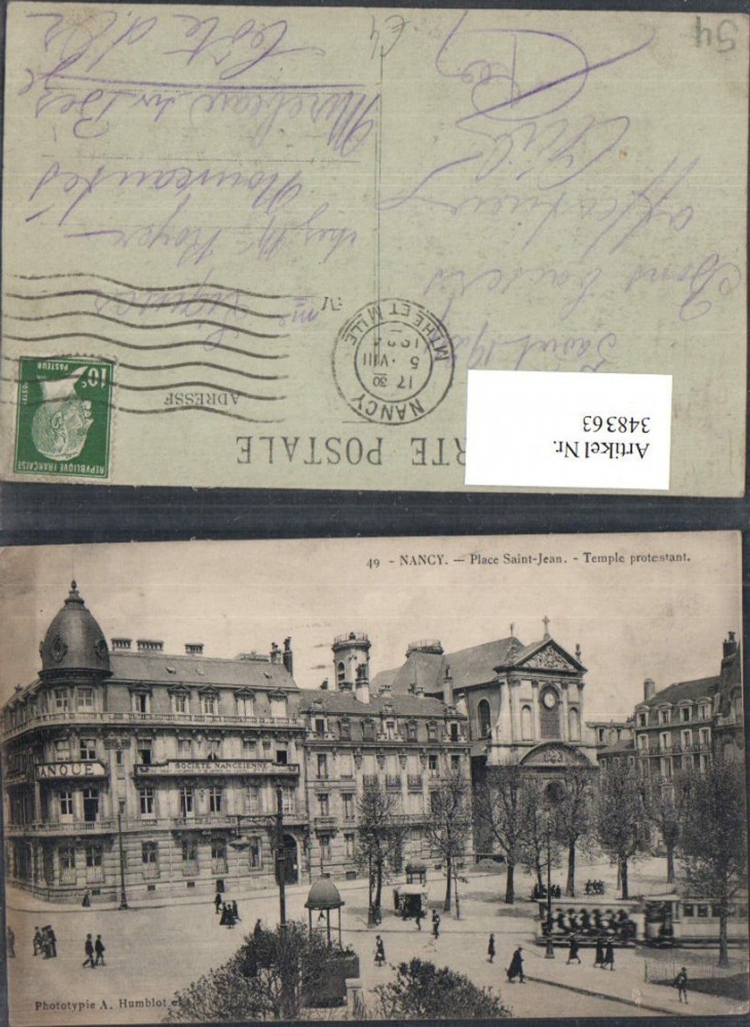 348363,Lothringen Meurthe-et-Moselle Nancy Place Saint-Jean Temple protestant Kirche