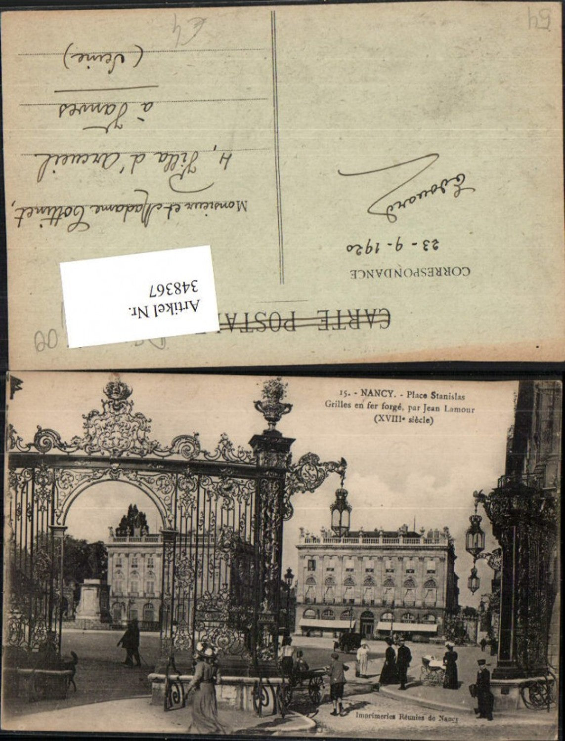 348367,Lothringen Meurthe-et-Moselle Nancy Place Stanislas Grilles en fer forge par Jean Lamour