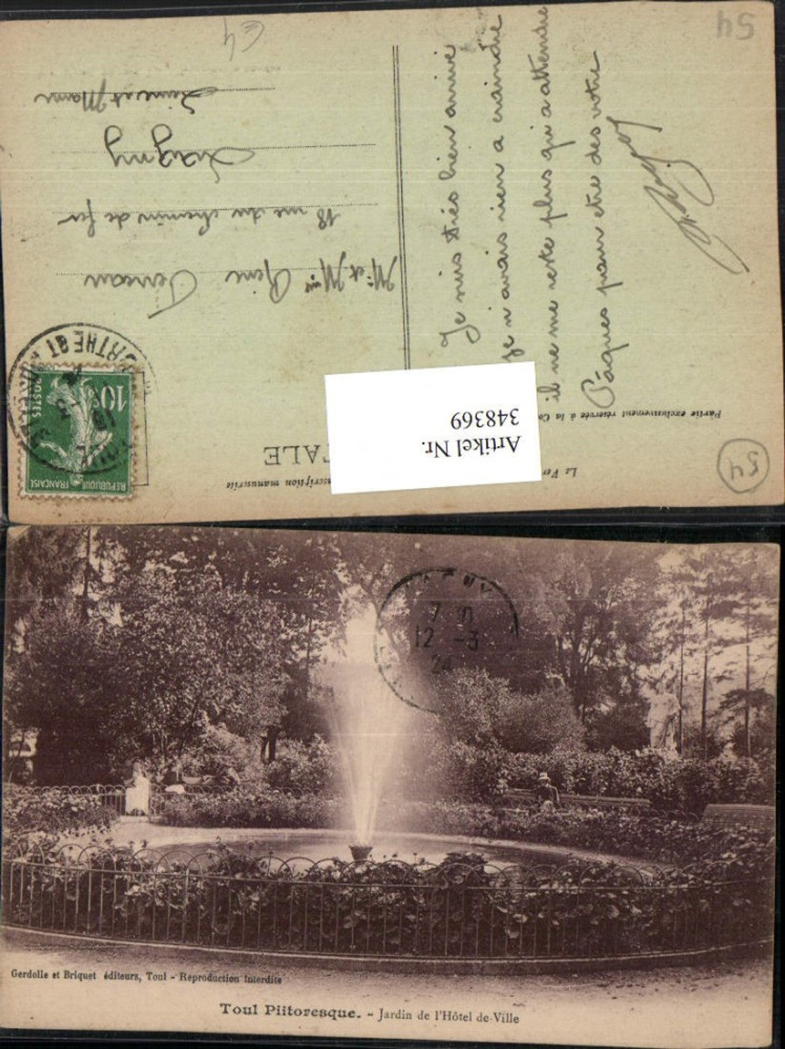 348369,Lothringen Meurthe-et-Moselle Toul Jardin de l'Hotel de Ville Park Springbrunnen