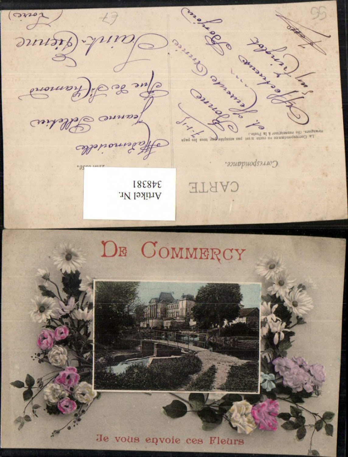 348381,Lothringen Meuse Commercy Je vous envoie ces Fleurs Brücke Blumen