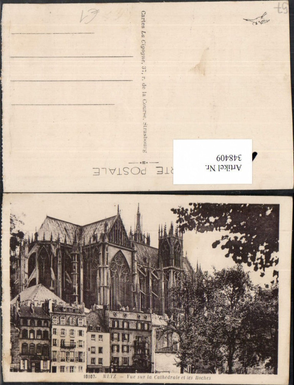 348409,Lothringen Moselle Metz Vue sur la Cathedrale et les Roches Kirche