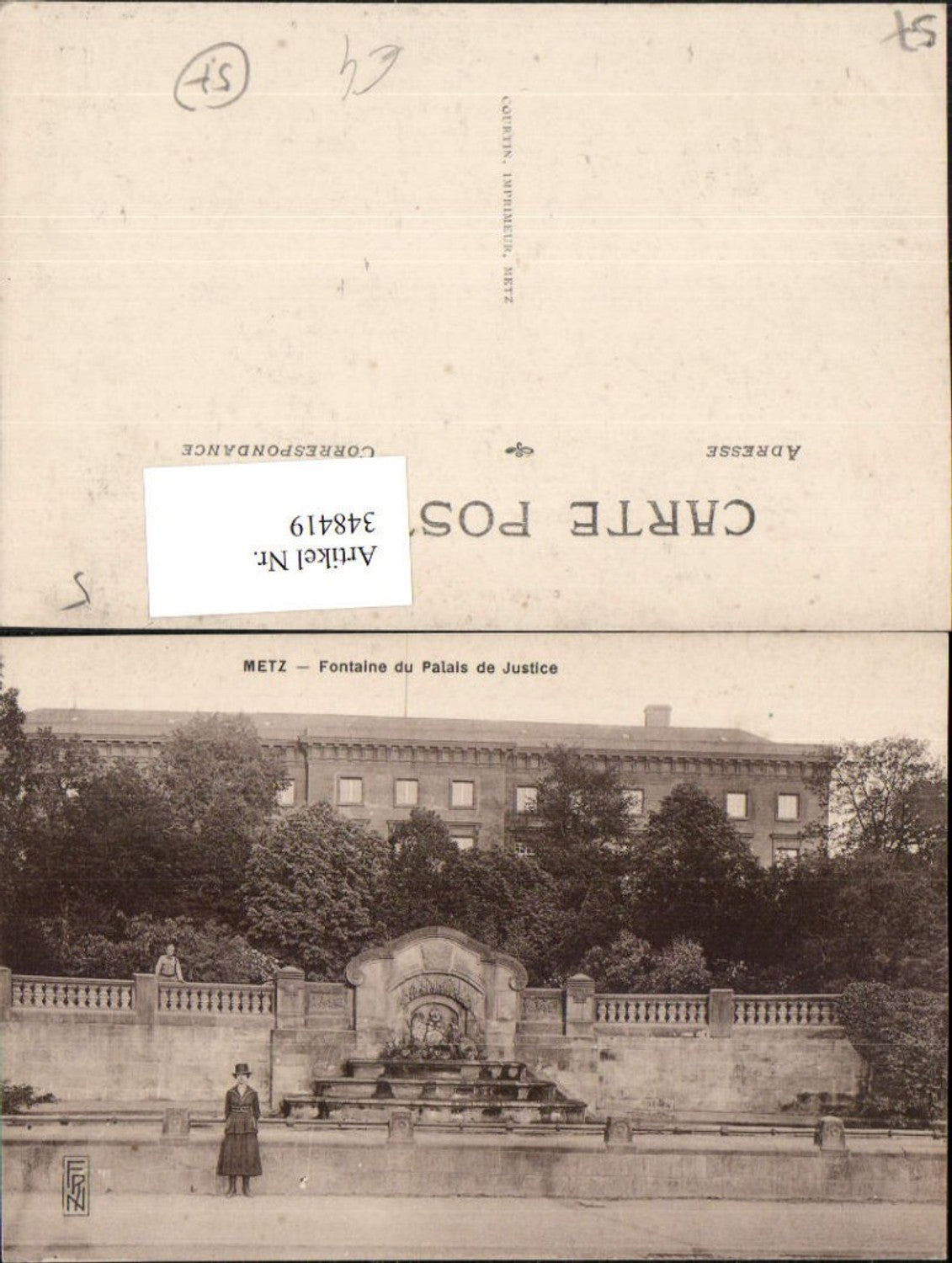 348419,Lothringen Moselle Metz Fontaine du Palais de Justice Justizpalast