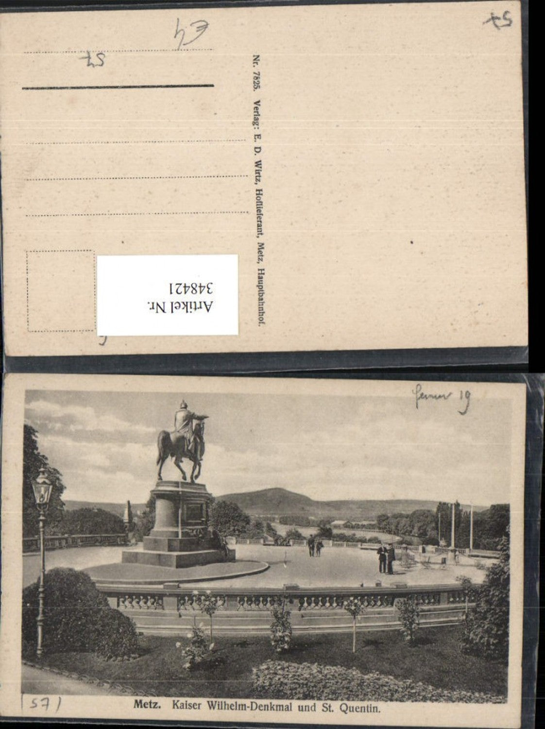 348421,Lothringen Moselle Metz Kaiser Wilhelm-Denkmal u. St. Quentin