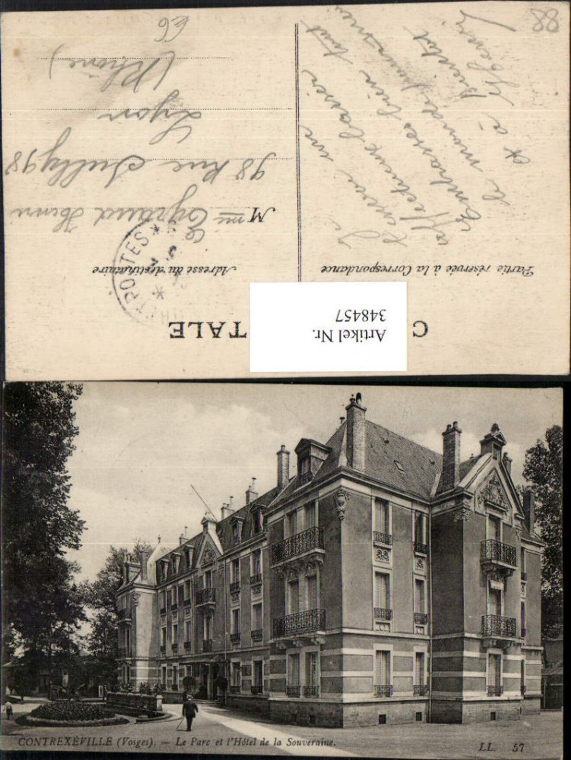 348457,Lothringen Vosges Contrexeville Le Parc et Hotel de la Souveraine