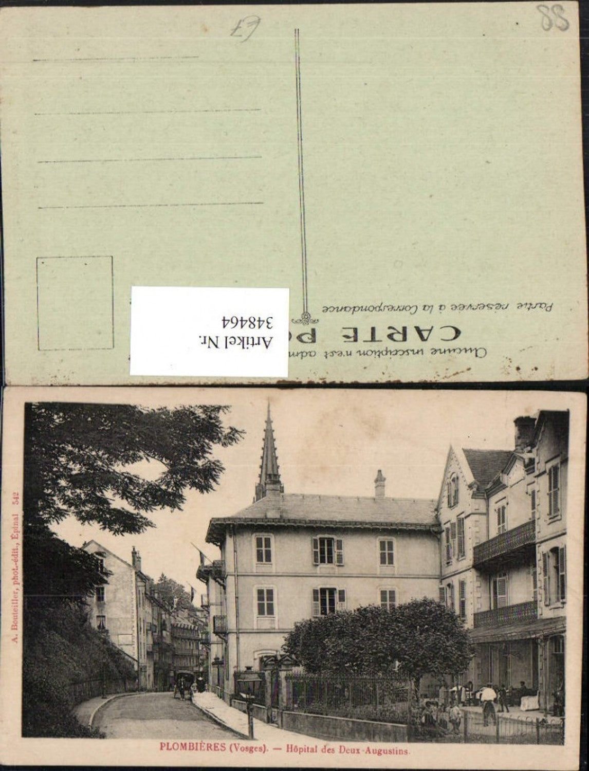 348464,Lothringen Vosges Plombieres Hopital des Deux-Augustins Straße
