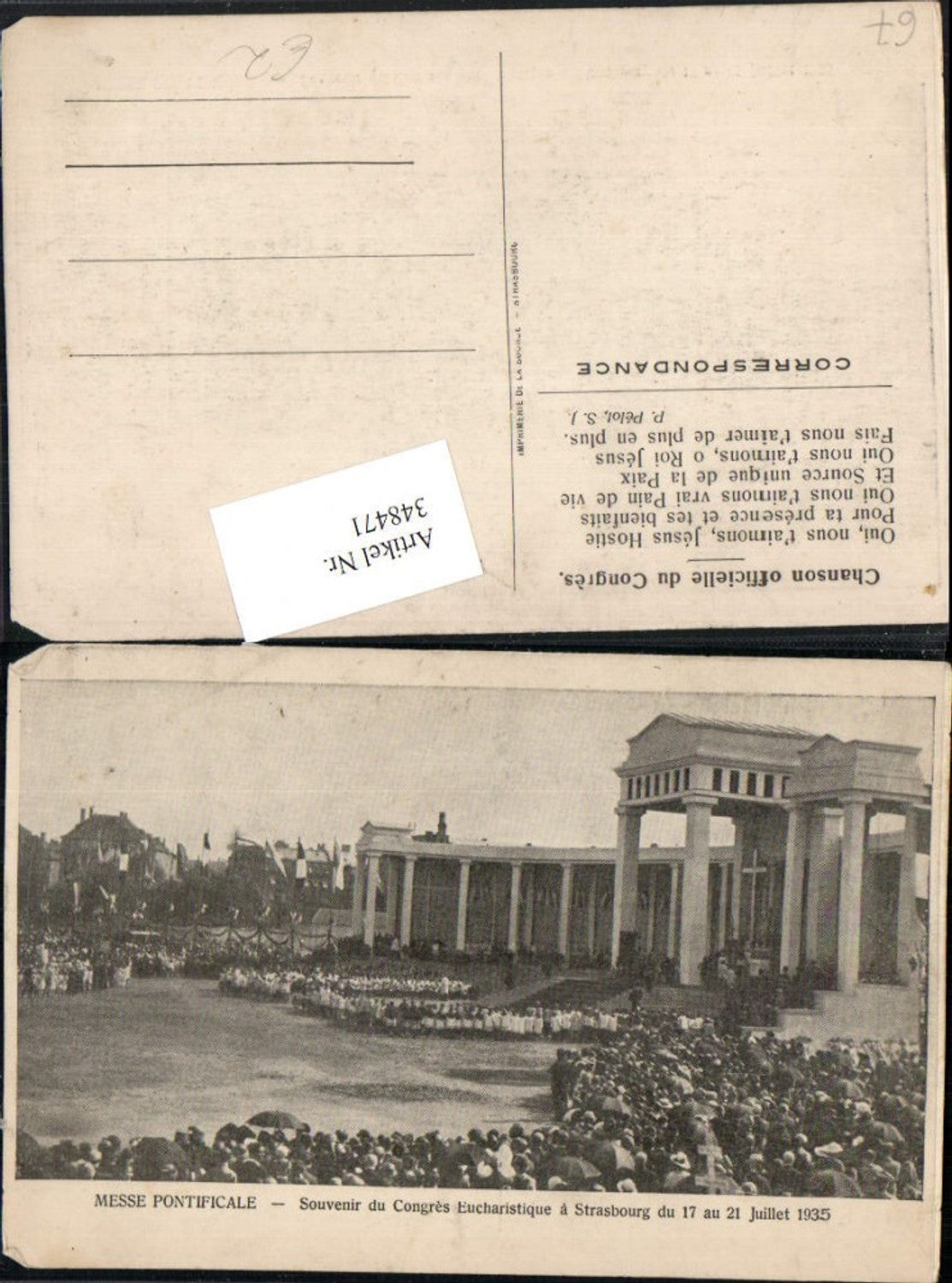 348471,Elsass Bas-Rhin Straßburg Strasbourg Messe Pontificale Congres Eucharistique 1935