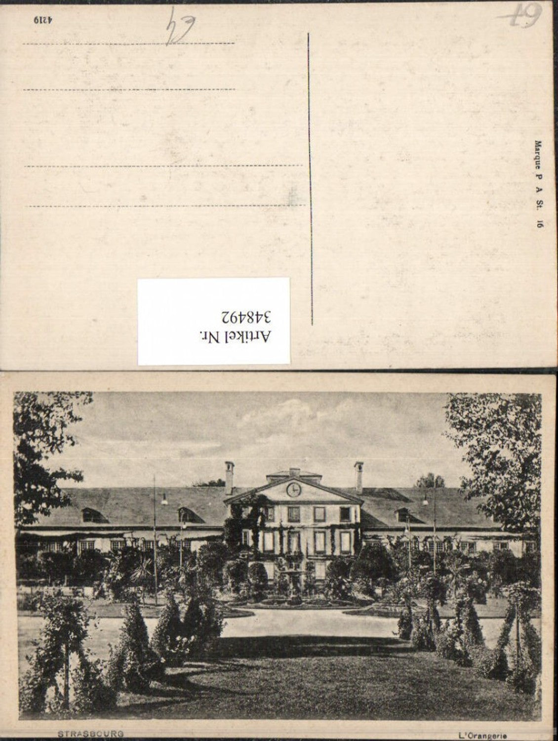 348492,Elsass Bas-Rhin Strasbourg Straßburg L'Orangerie