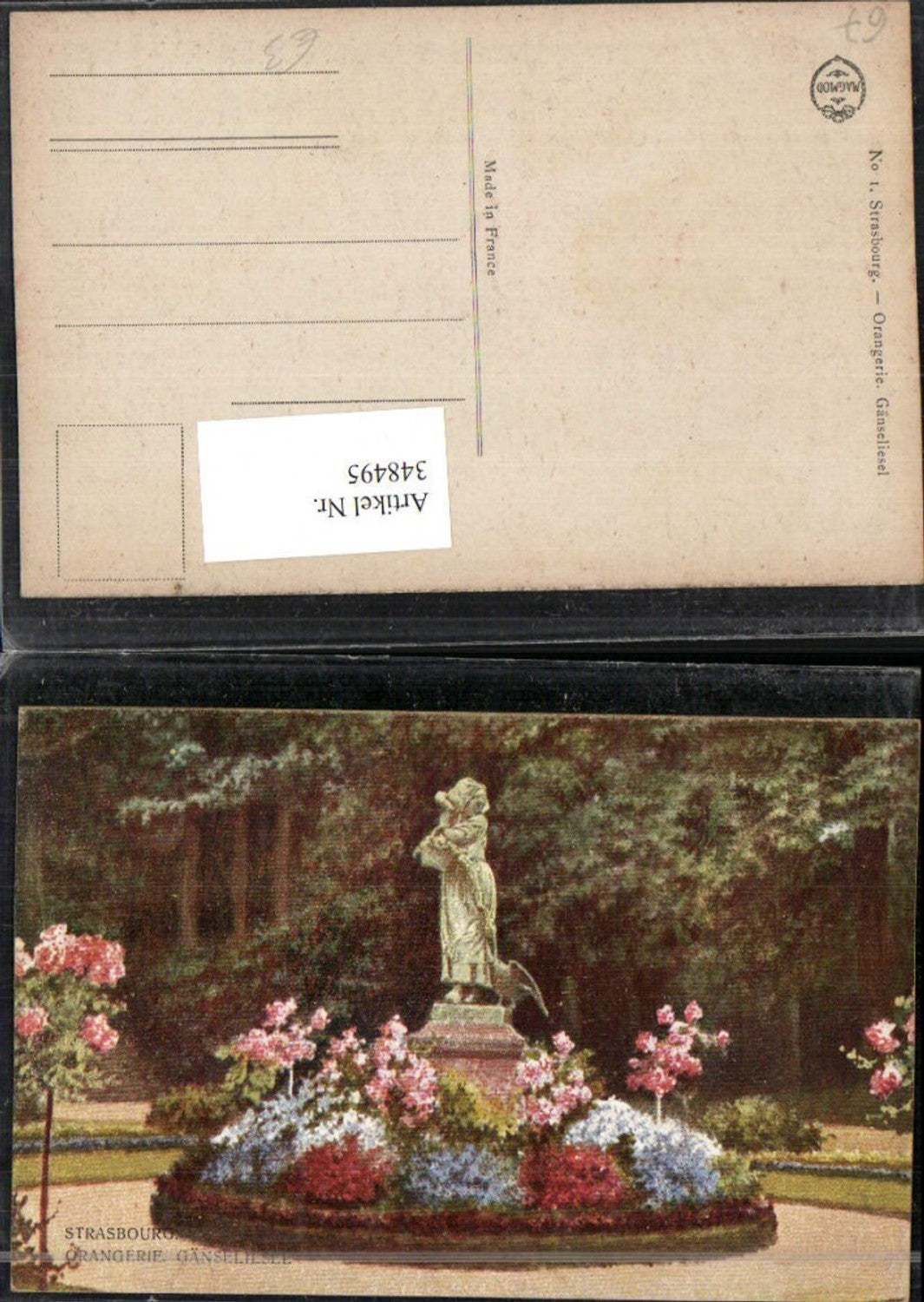 348495,Elsass Bas-Rhin Strasbourg Straßburg Orangerie Gänseliesel Statue
