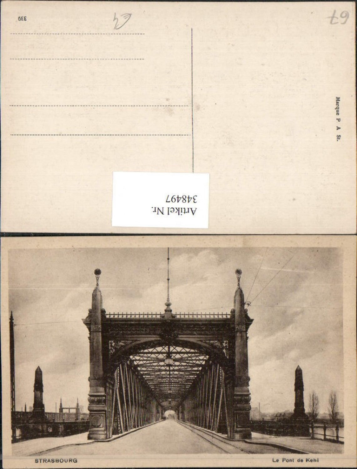348497,Elsass Bas-Rhin Strasbourg Straßburg Le Pont de Kehl Brücke