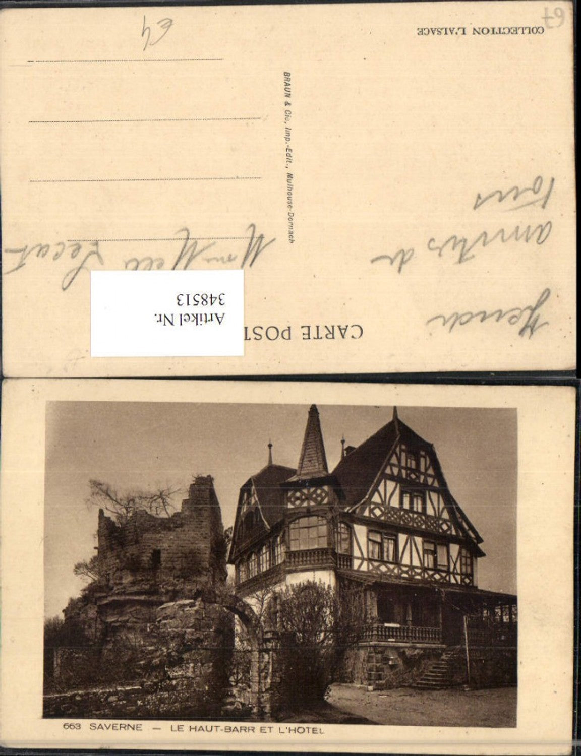 348513,Elsass Bas-Rhin Saverne Le Haut-Barr et l'Hotel