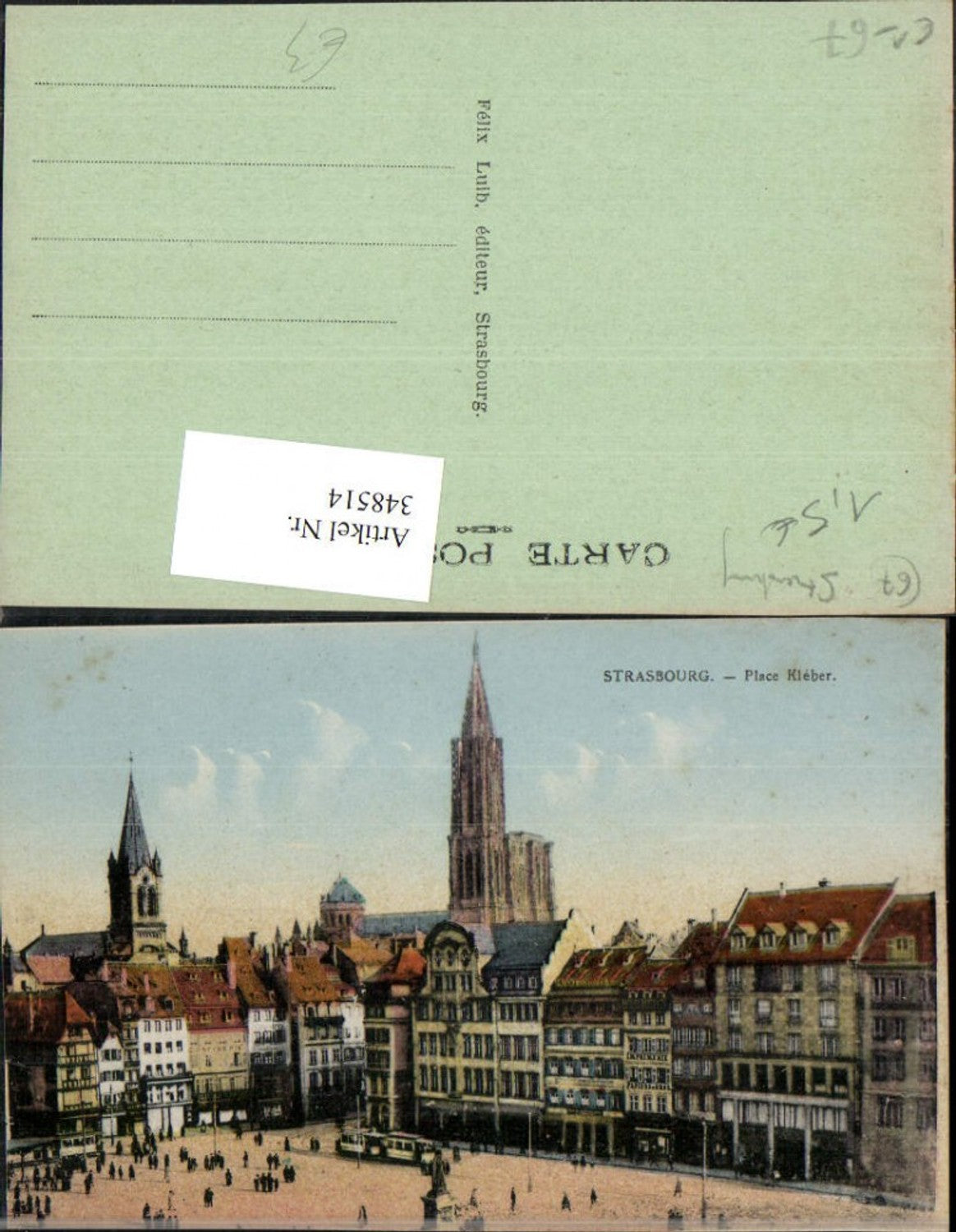 348514,Elsass Bas-Rhin Strasbourg Straßburg Place Kleber Kirche