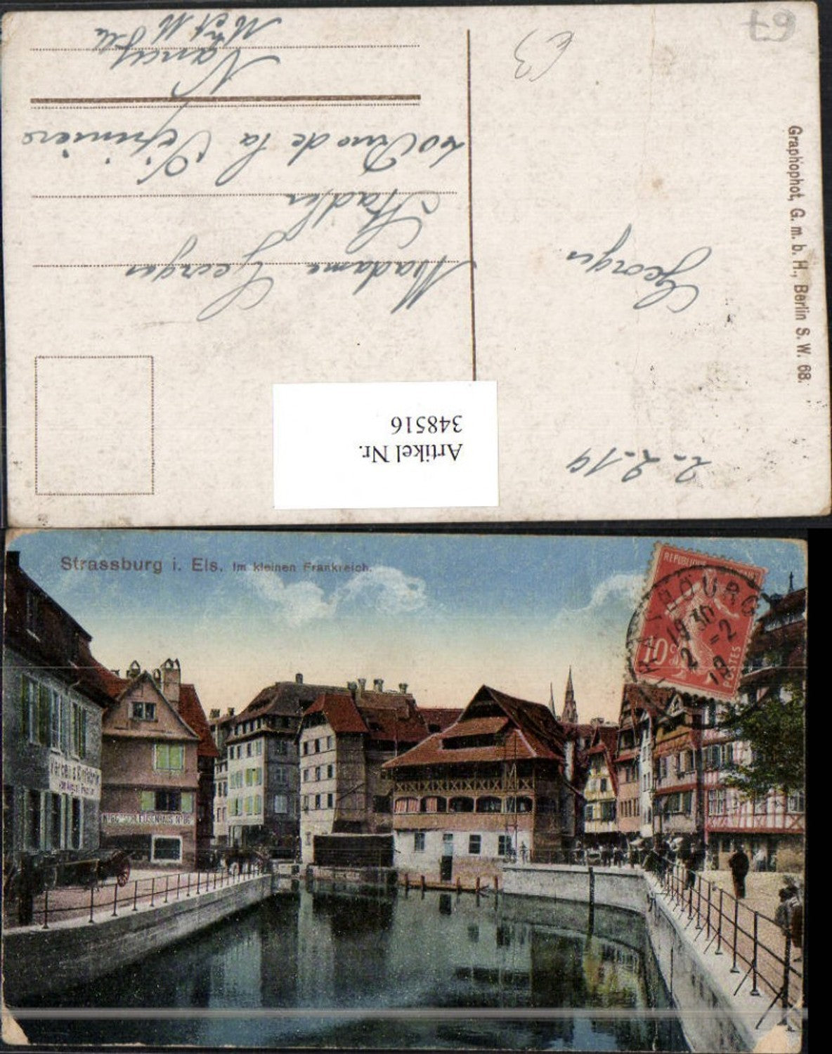 348516,Elsass Bas-Rhin Straßburg Strasbourg Im kleinen Frankreich Kanal