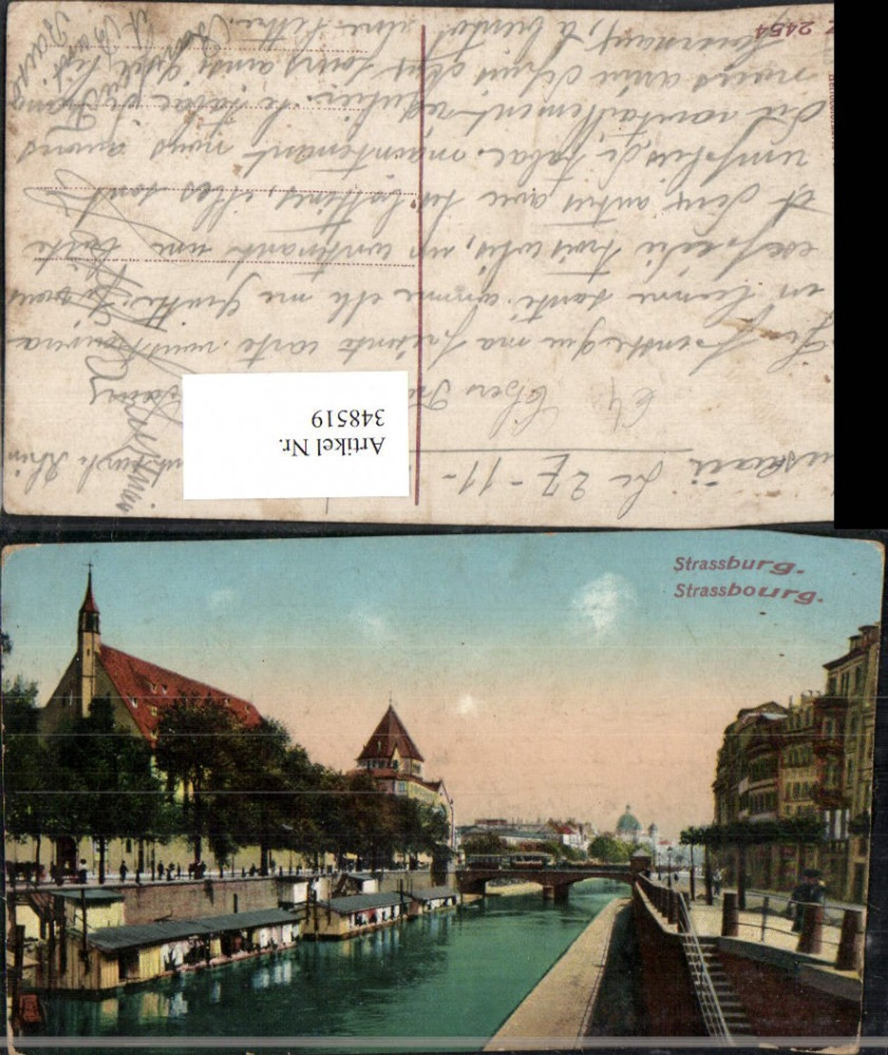 348519,Elsass Bas-Rhin Straßburg Strasbourg Kanal Brücke Kirche