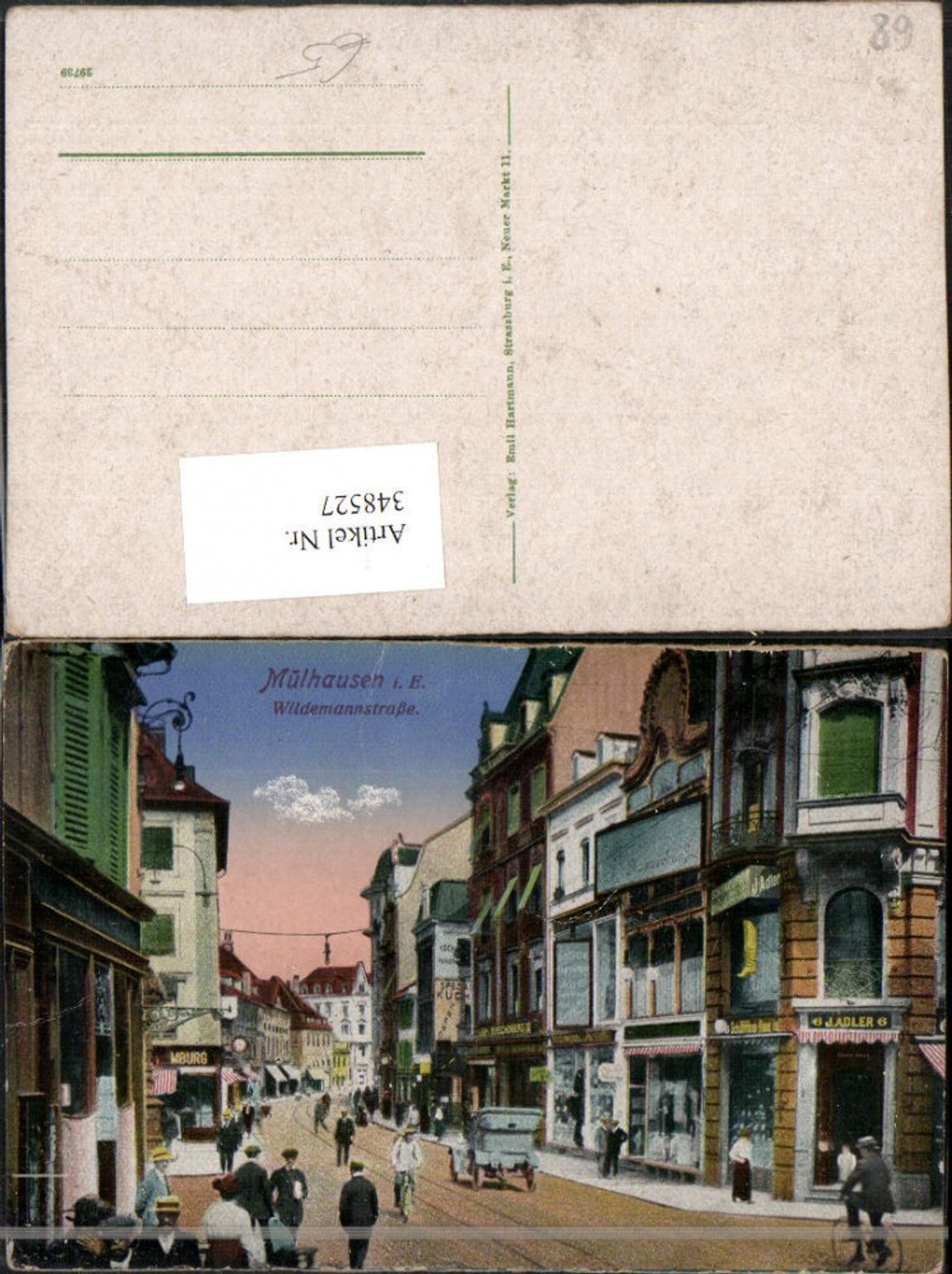 348527,Elsass Haut-Rhin Mühlhausen Wildemannstraße Straßenansicht Geschäfte