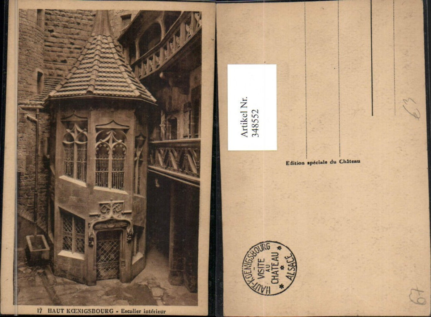 348552,Elsass Bas-Rhin Haut-Koenigsburg Burg b. Orschwiller Escalier interieur Wendeltreppe