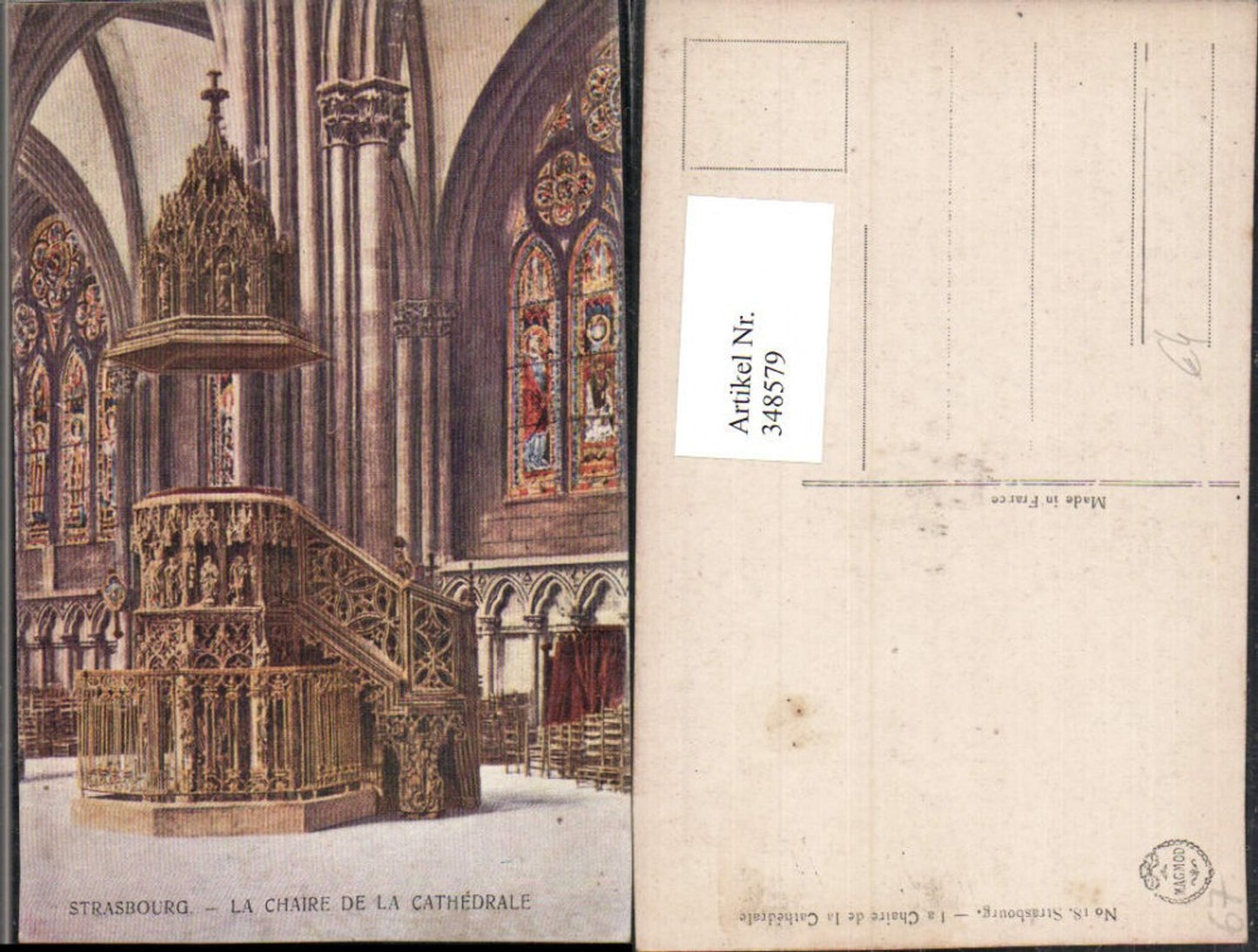 348579,Elsass Bas-Rhin Strasbourg Straßburg La Chaire de la Cathedrale Kirche Kanzel