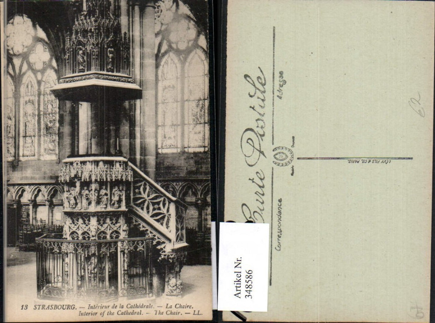 348586,Elsass Bas-Rhin Strasbourg Straßburg Interieur de la Cathedrale Kirche Chaire Kanzel