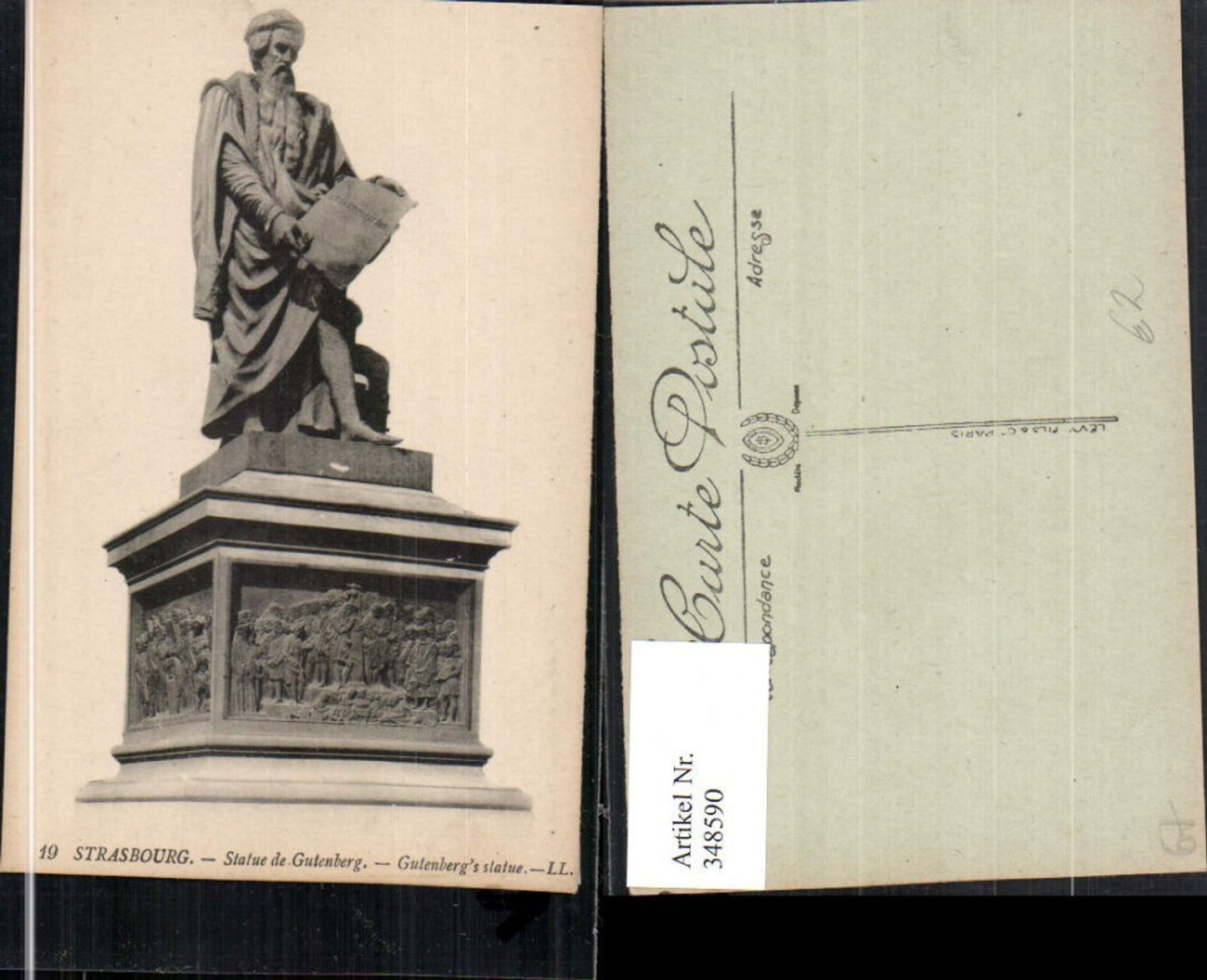 348590,Elsass Bas-Rhin Strasbourg Straßburg Statue de Gutenberg Denkmal