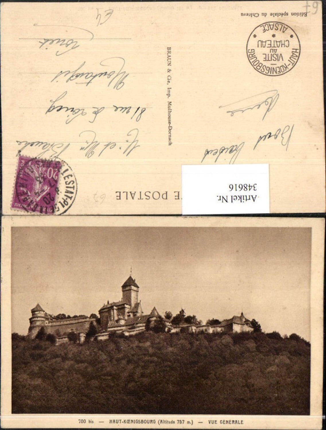 348616,Elsass Bas-Rhin Haut-Koenigsburg Burg b. Orschwiller Vue Generale