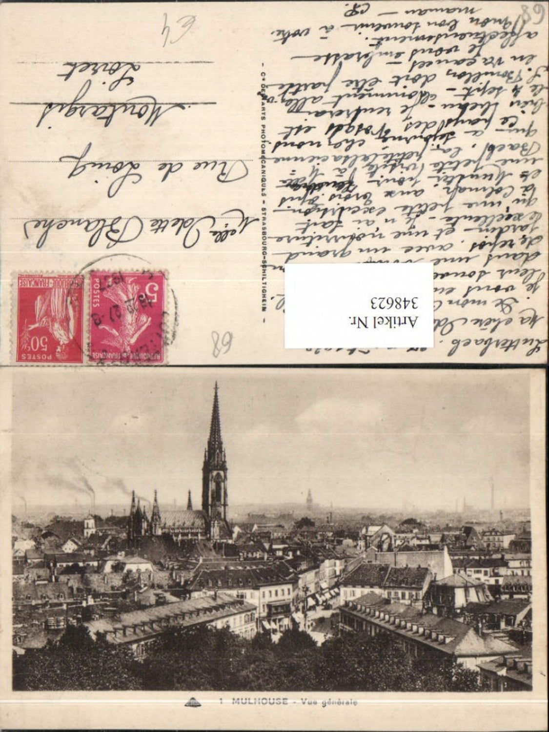 348623,Elsass Haut-Rhin Mulhouse Vue generale Totale