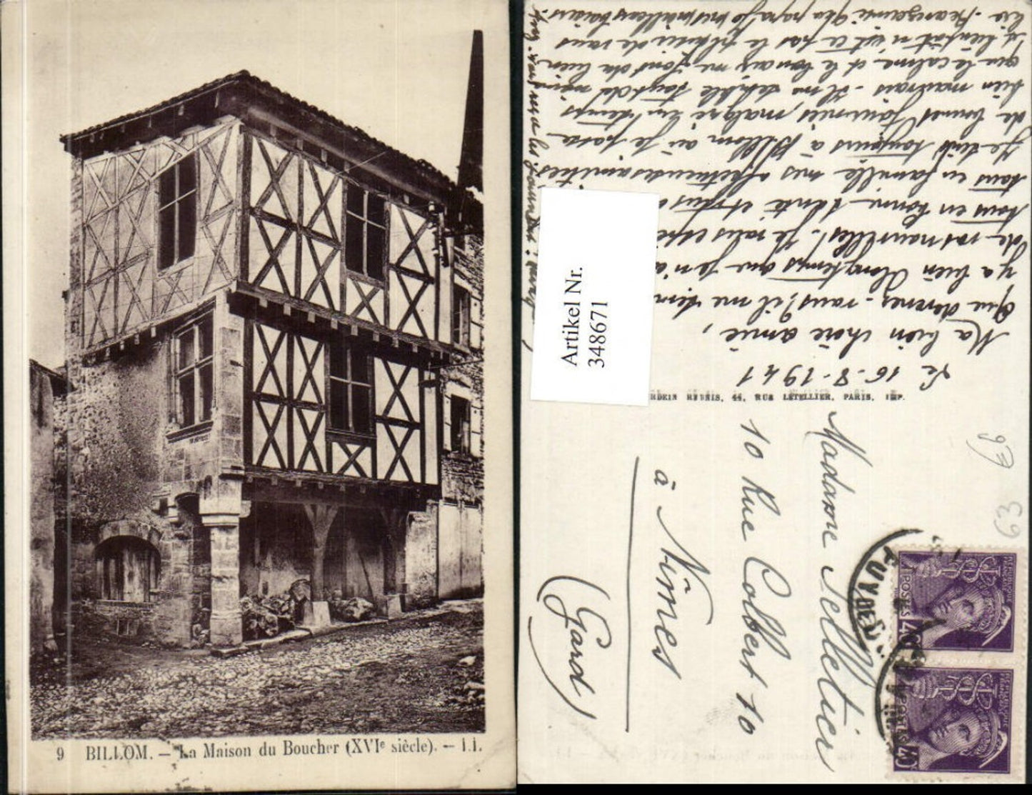 348671,Auvergne Puy-de-Dome Billom La Maison du Boucher Haus