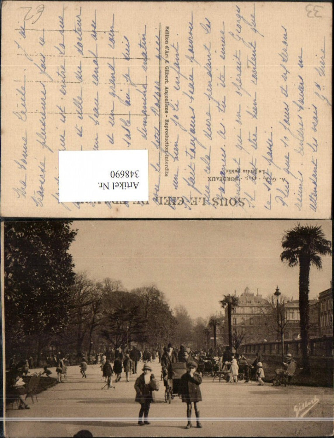 348690,Aquitanien Gironde Bordeaux Le Jardin Public Straßenansicht