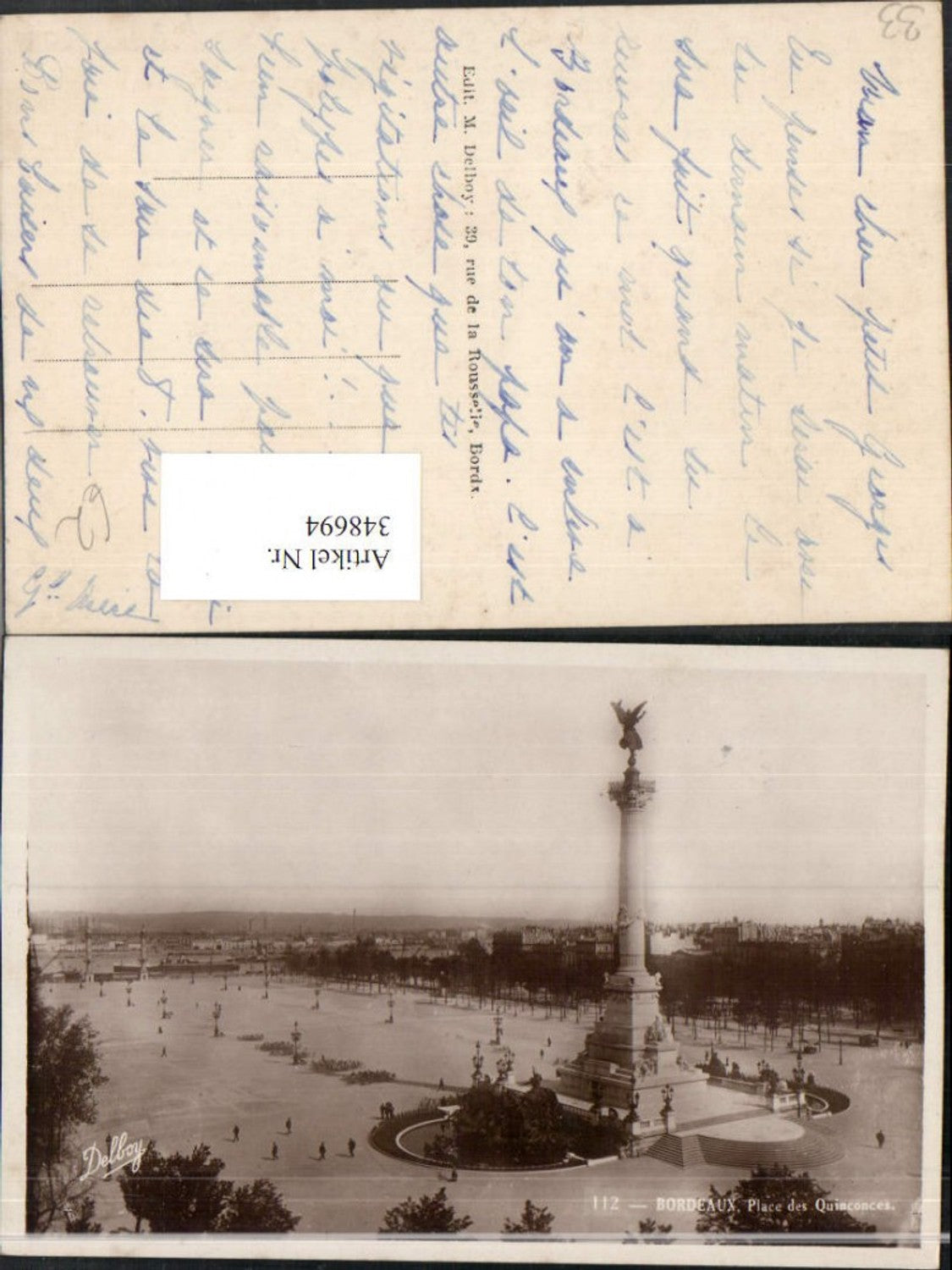 348694,Aquitanien Gironde Bordeaux Place des Quinconces Säule