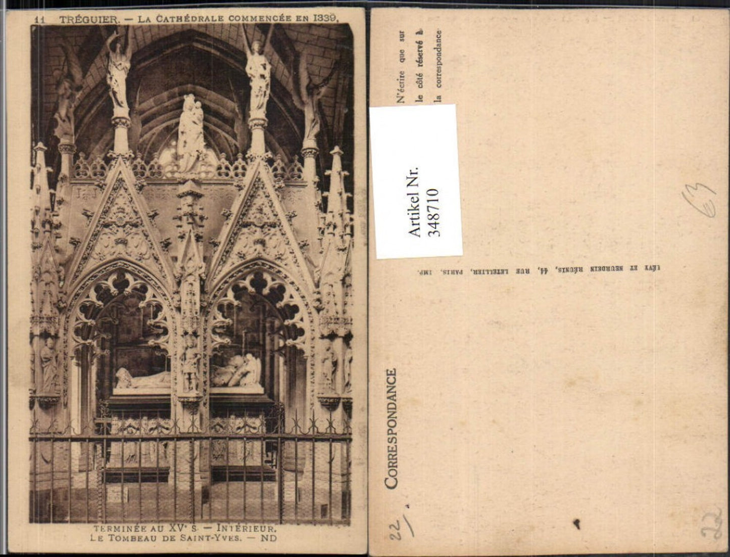 348710,Bretagne Cote-Amor Treguier La Cathedrale Tombeau de Saint-Yves Grabmal