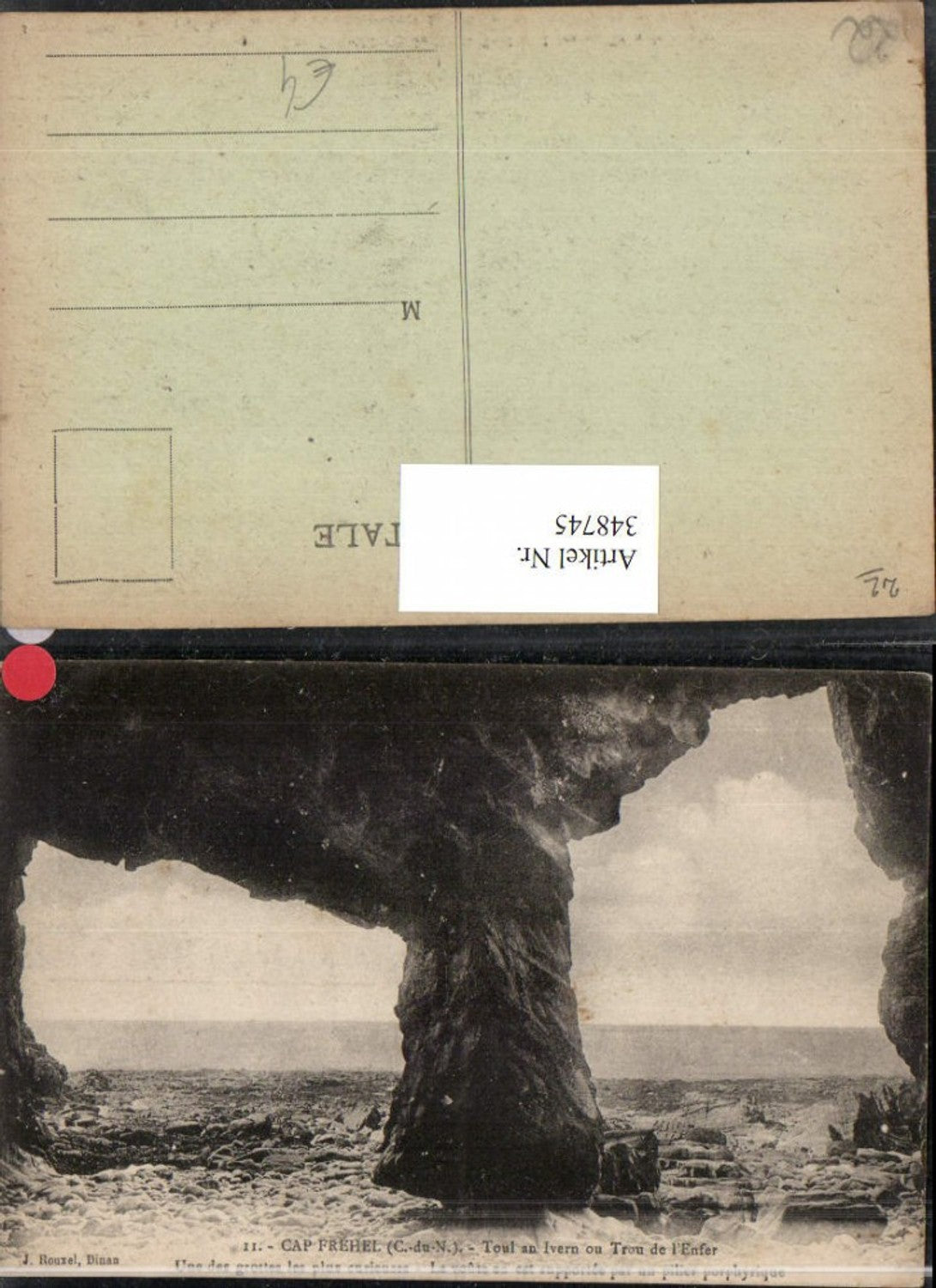 348745,Bretagne Cote-Amor Cap Frehel Toul an Ivern ou Trou de l'Enfer Küste