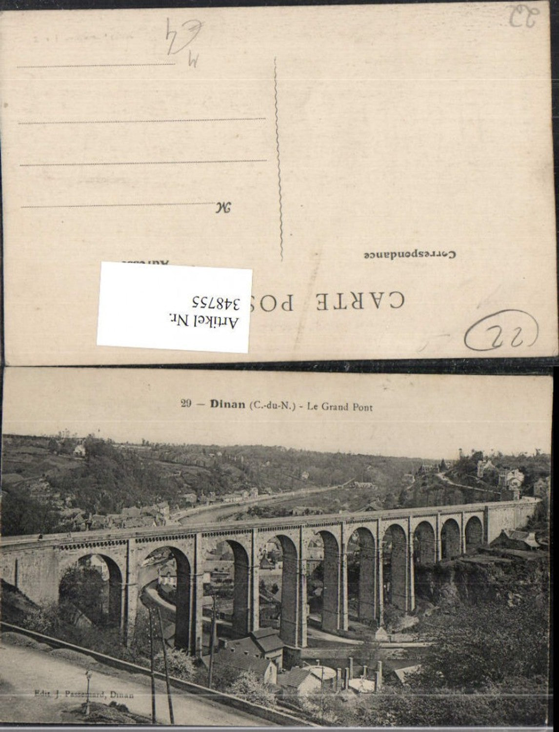 348755,Bretagne Cote-Amor Dinan Le Grand Pont Brücke