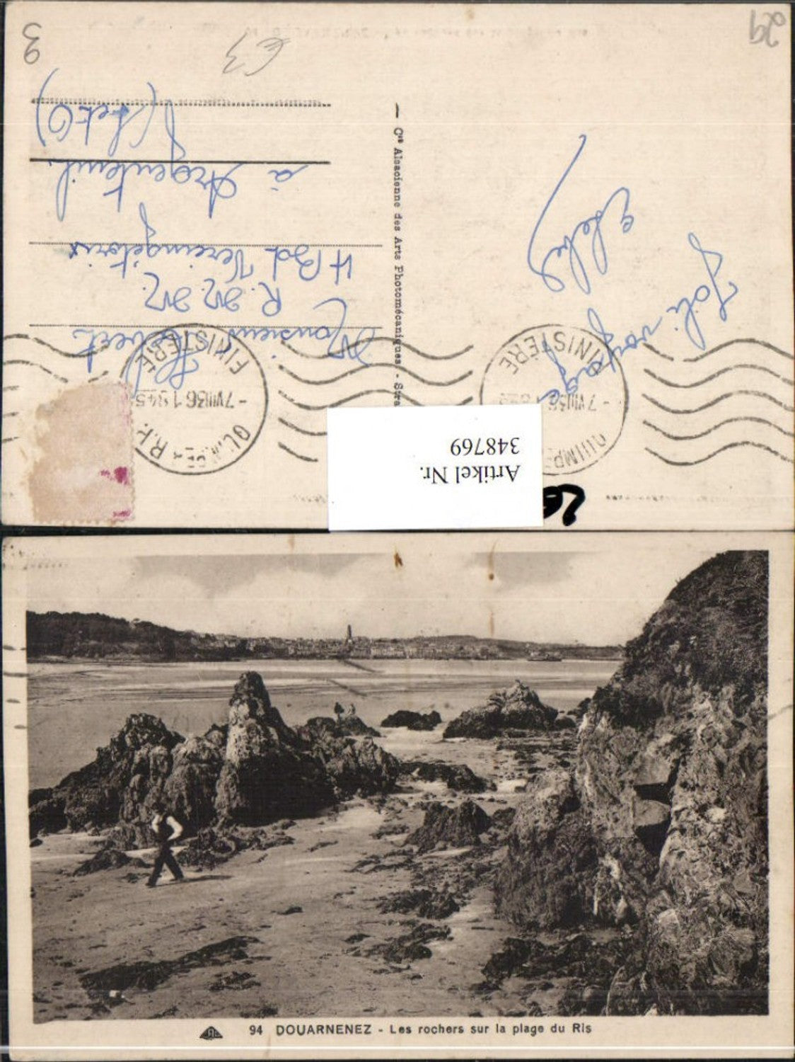 348769,Bretagne Finistere Douarnenez Les rochers sur la plage du Ris Küste