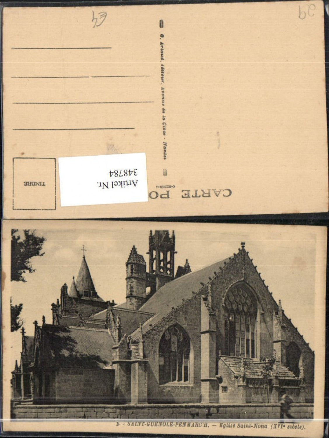 348784,Bretagne Finistere Saint-Guenole-Penmarch Eglise Saint-Nona Kirche