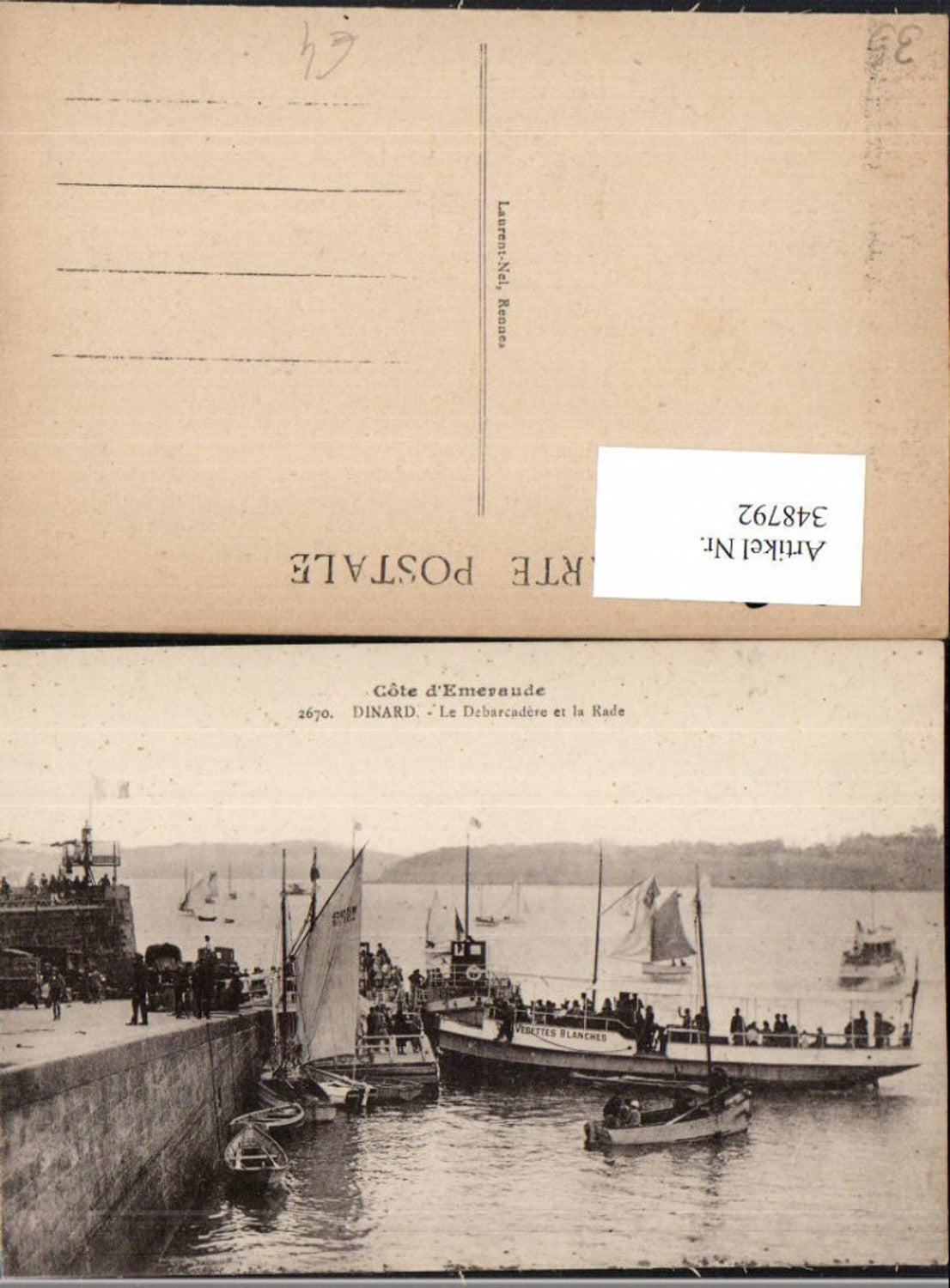 348792,Bretagne Ille-et-Vilaine Dinard Le Debarcadere et la Rade Boote