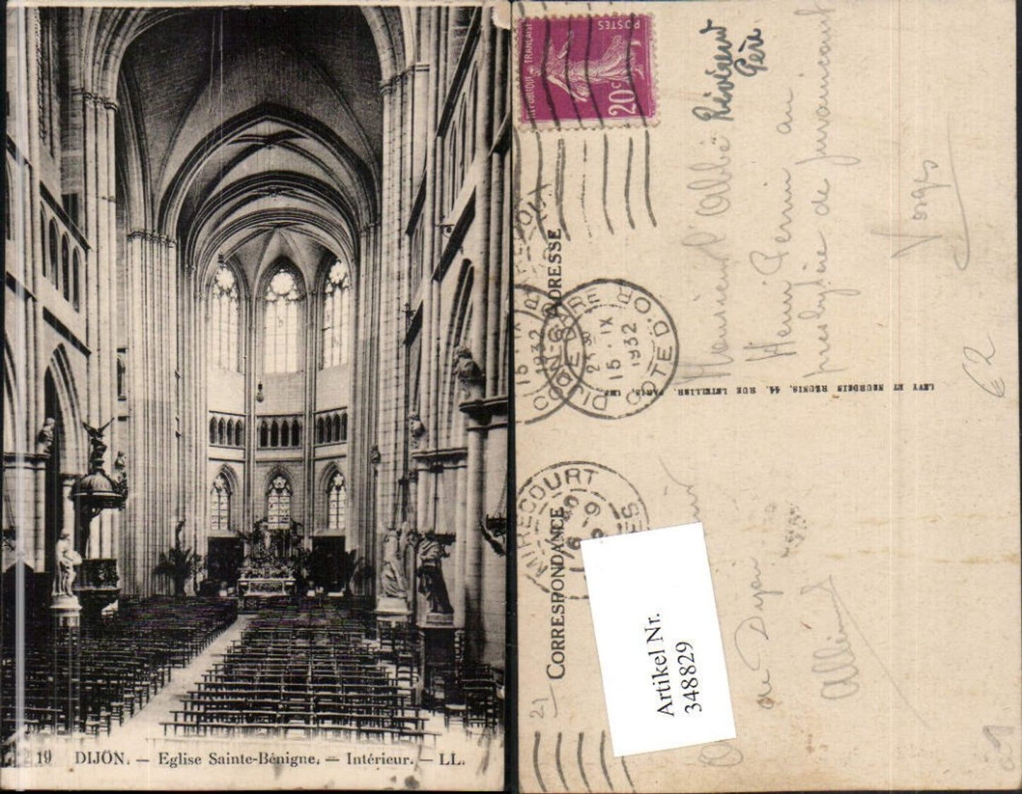 348829,Burgund Cote-Or Dijon Eglise Saint-Benigne Interieur Kirche