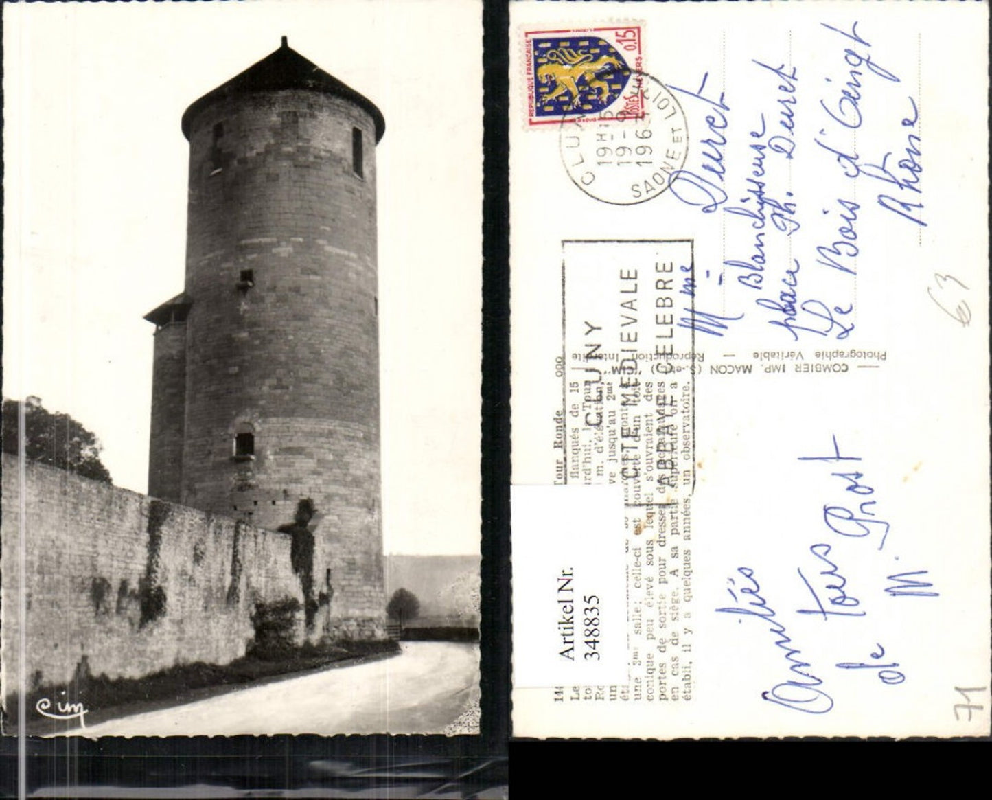 348835,Burgund Saone-et-Loire Cluny La Tour Ronde Turm