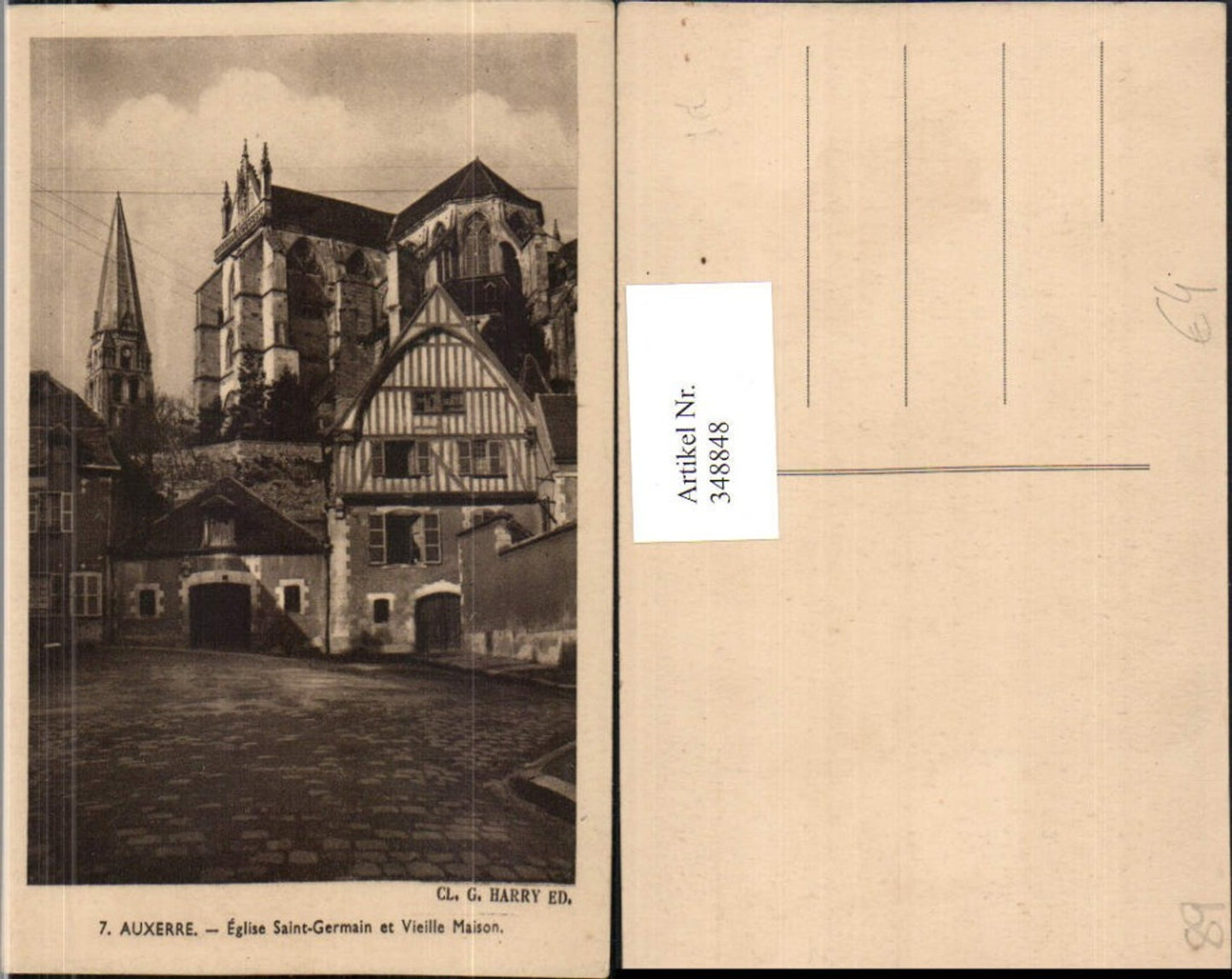348848,Burgund Yonne Auxerre Eglise Saint-Germain et vieille Maison Kirche
