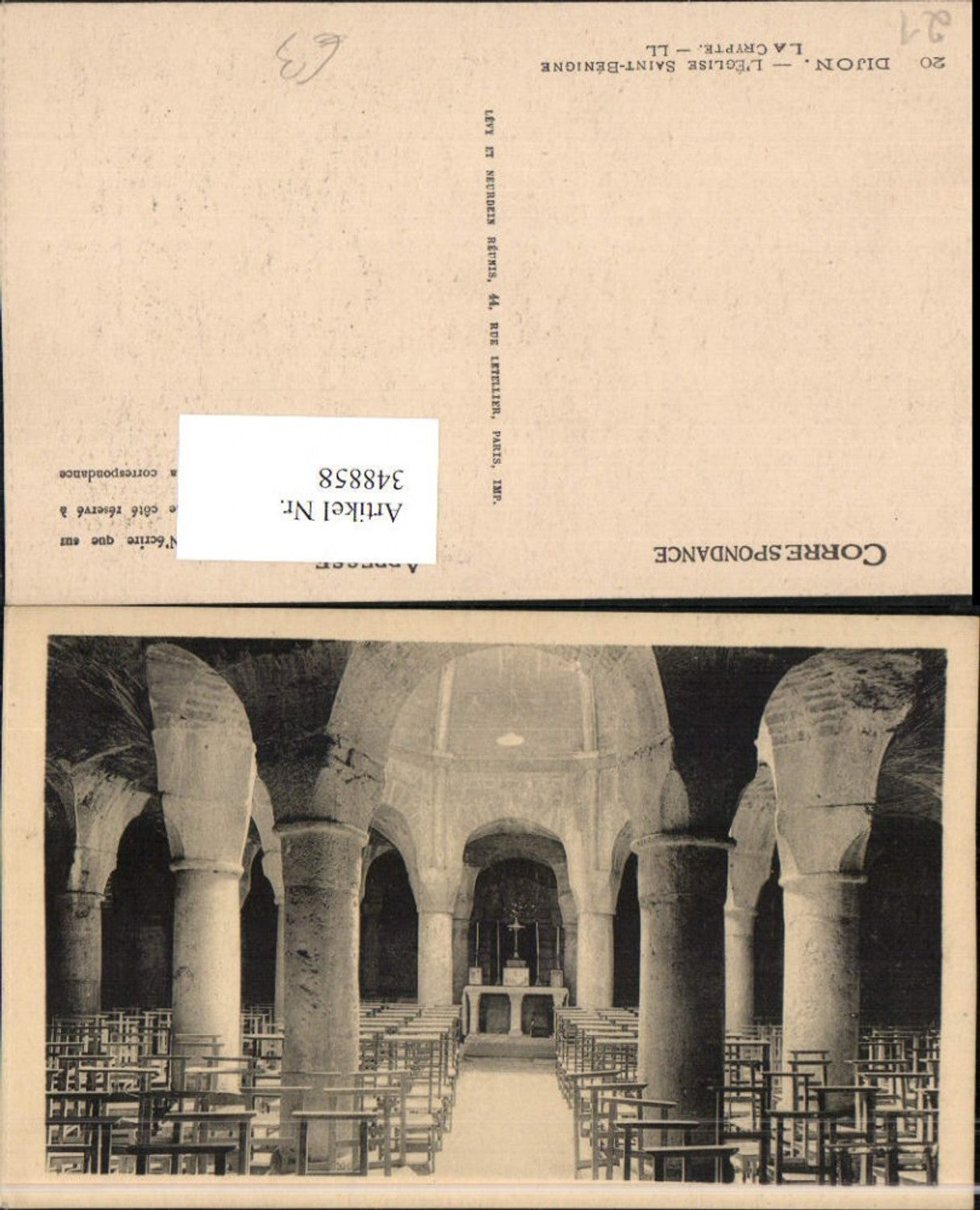 348858,Burgund Cote-Or Dijon l'Eglise Saint-Benigne La Crypte Kirche Innenansicht