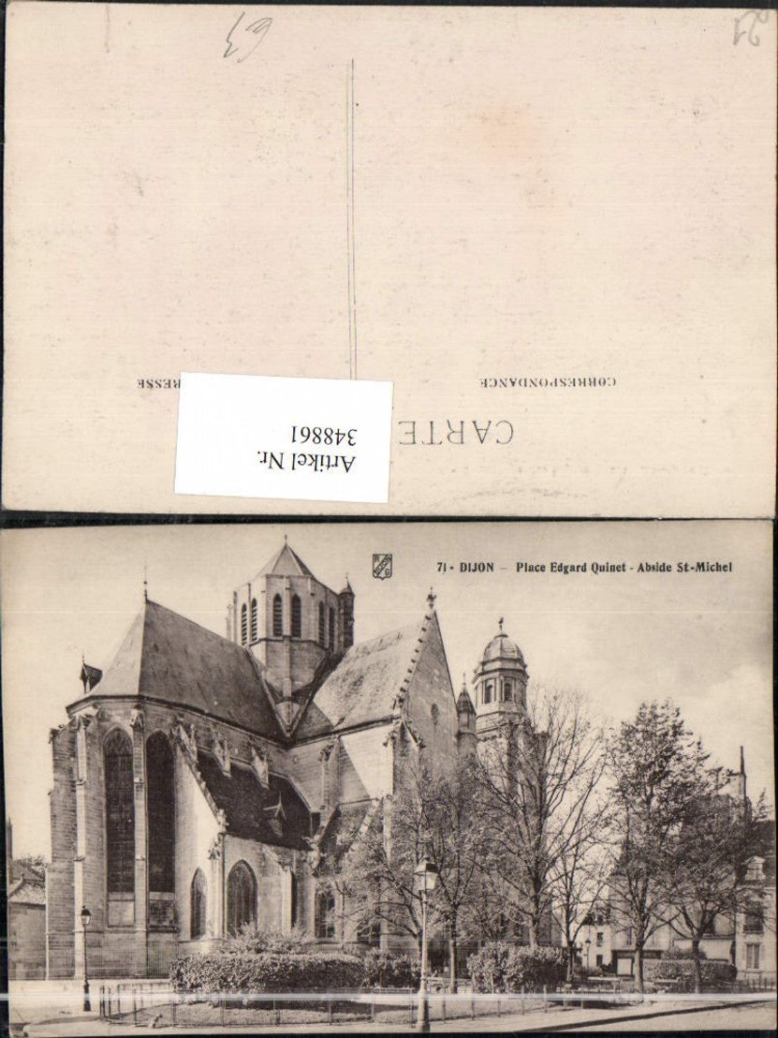 348861,Burgund Cote-Or Dijon Place Edgard Quinet St-Michel Kirche