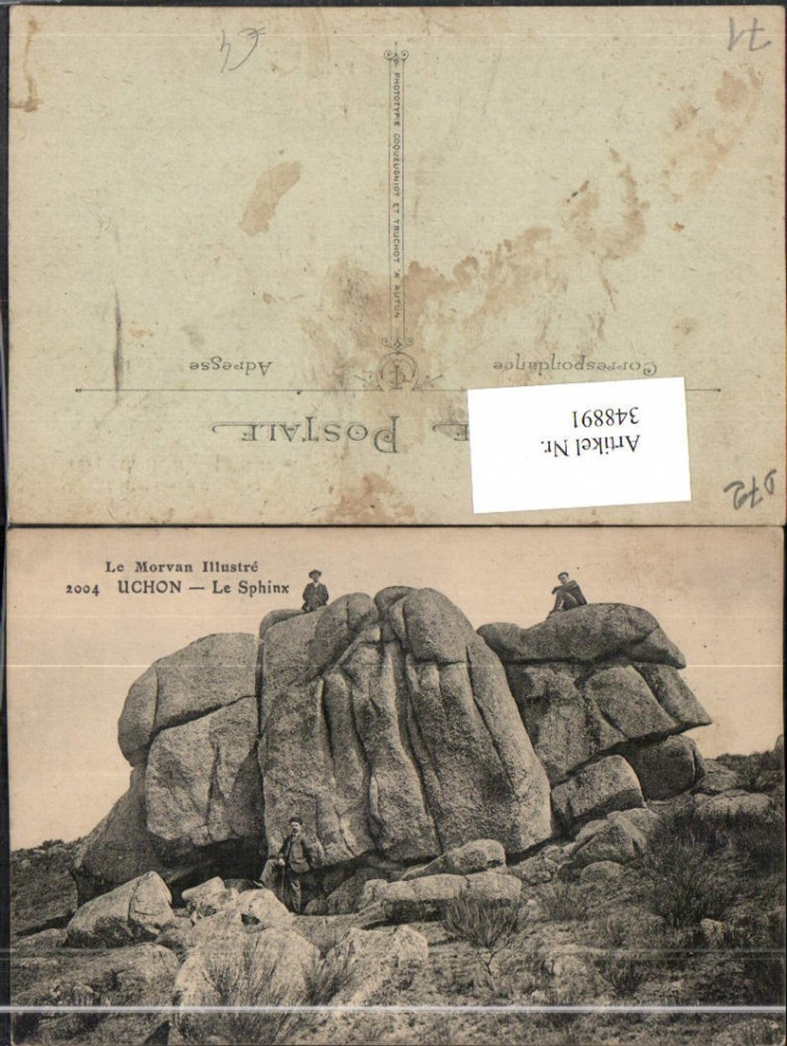 348891,Burgund Saone-et-Loire Uchon Le Sphinx Felsen