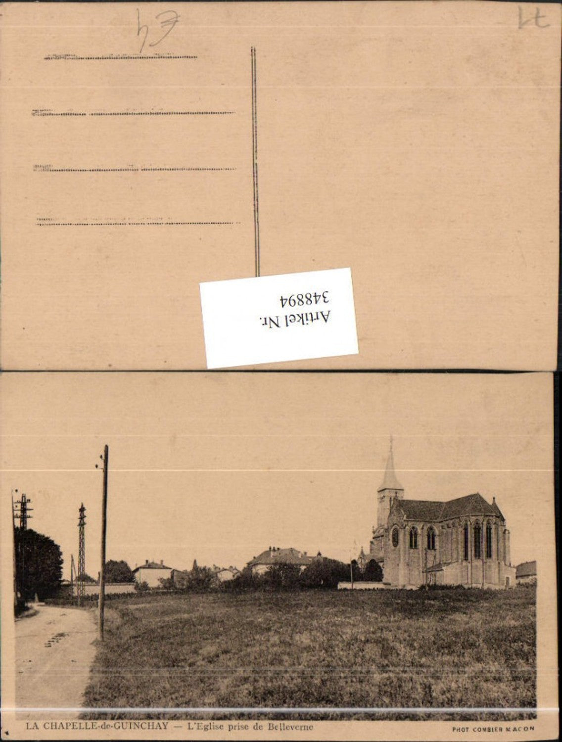 348894,Burgund Saone-et-Loire Chapelle-de-Guinchay Eglise prise de Belleverne Kirche