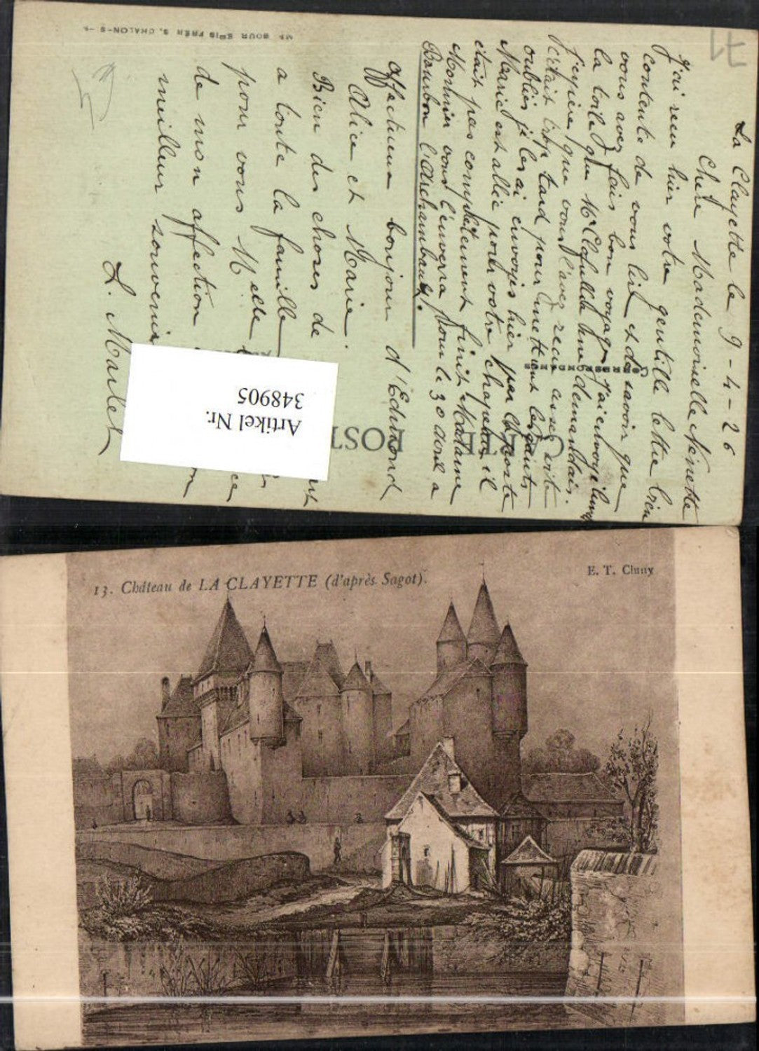 348905,Künstler AK Burgund Saone-et-Loire Chateau de la Clayette Schloss